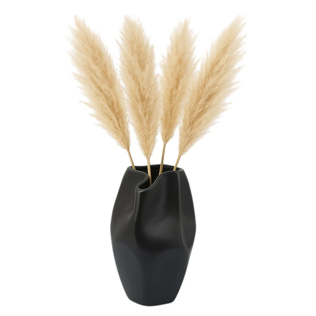 Cer, 10"h Abstract Vase, Black - Image 2
