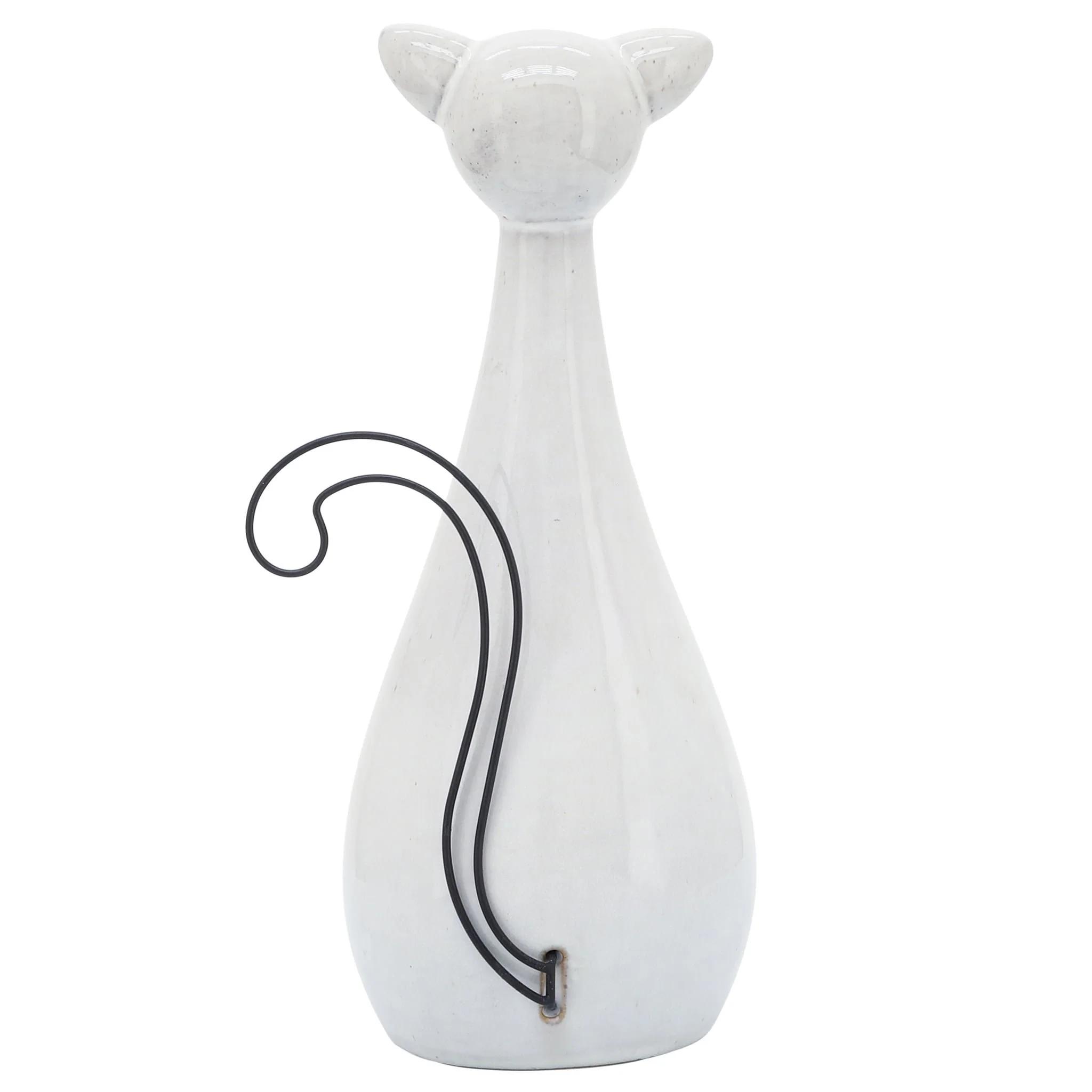Cer, 10"h Chubby Cat W/ Glasses, Beige - Image 5