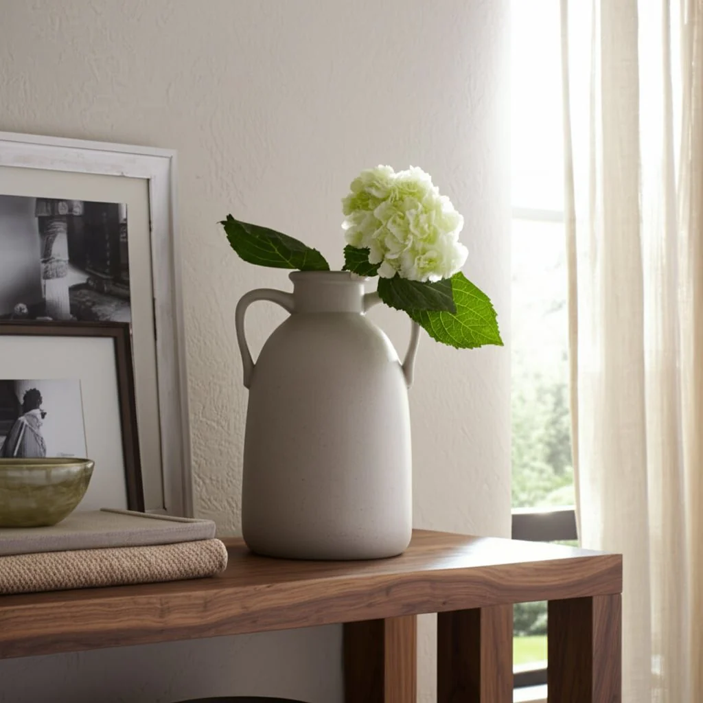 Cer, 10"h Eared Vase, Gray - Image 11