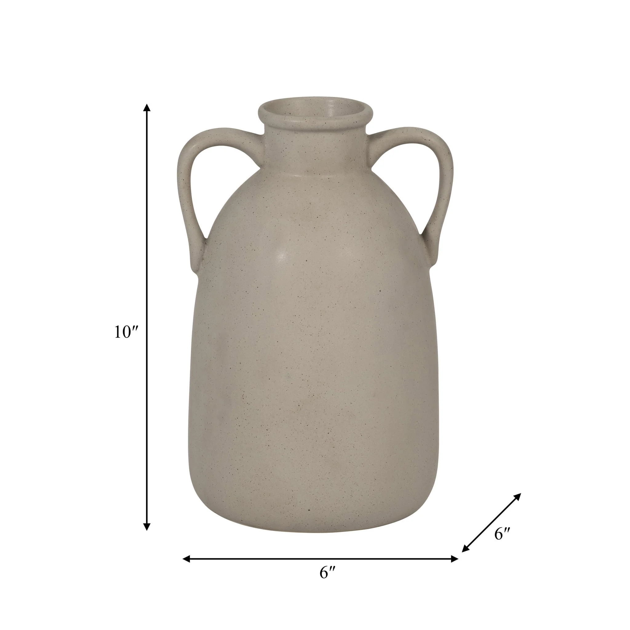 Cer, 10"h Eared Vase, Gray - Image 8