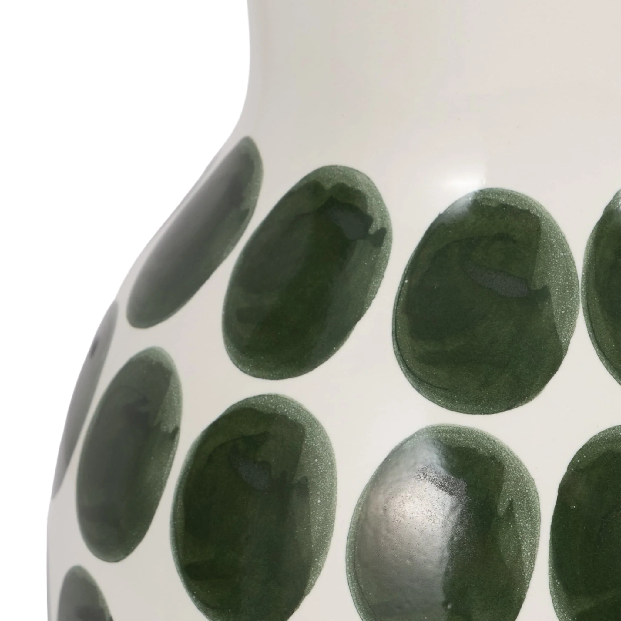 Cer, 10"h Forest Green Polk-a-dot Flower Vase,wht - Image 4