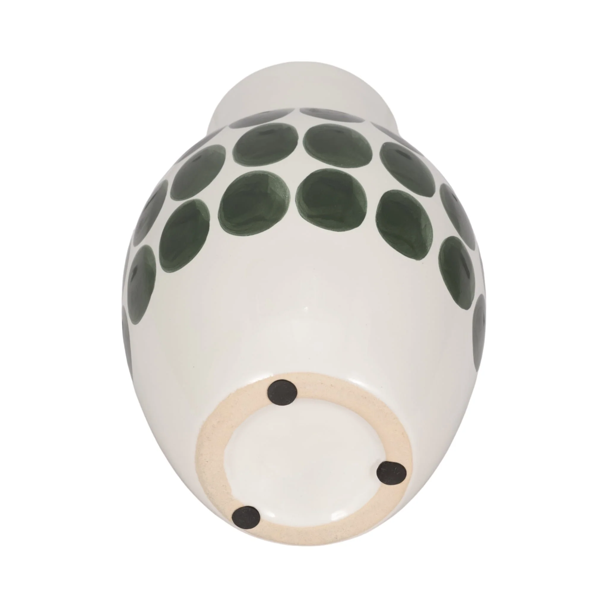 Cer, 10"h Forest Green Polk-a-dot Flower Vase,wht - Image 6