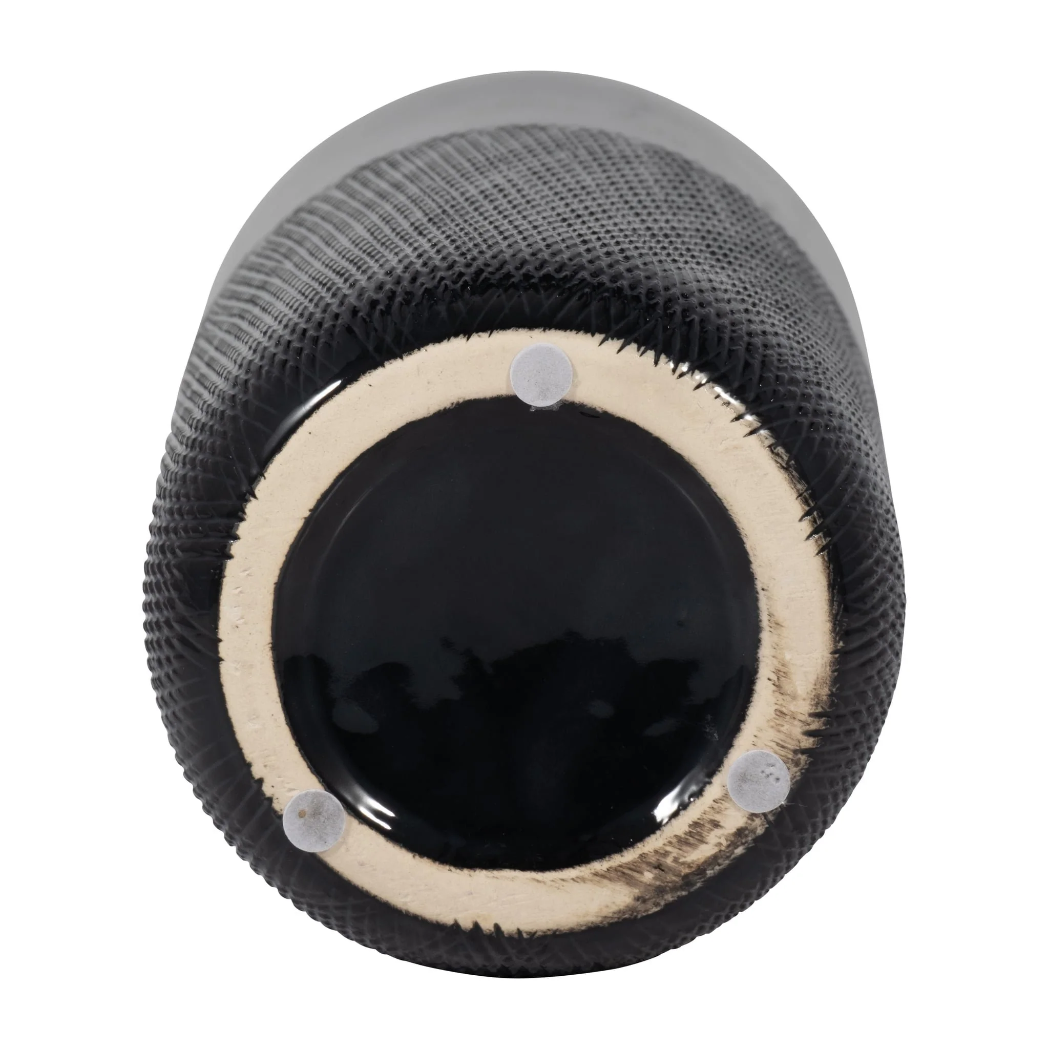 Cer, 10"h Grooved Vase, Black - Image 6