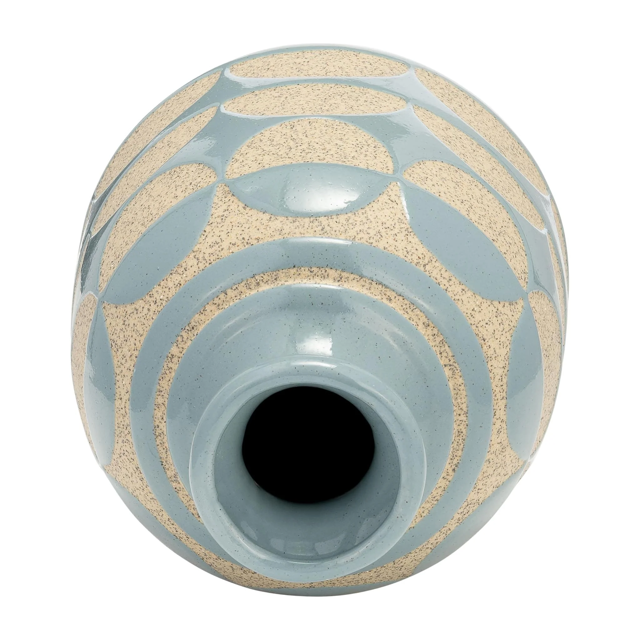 Cer, 10"h Half Circles Vase, Cameo Blue - Image 4