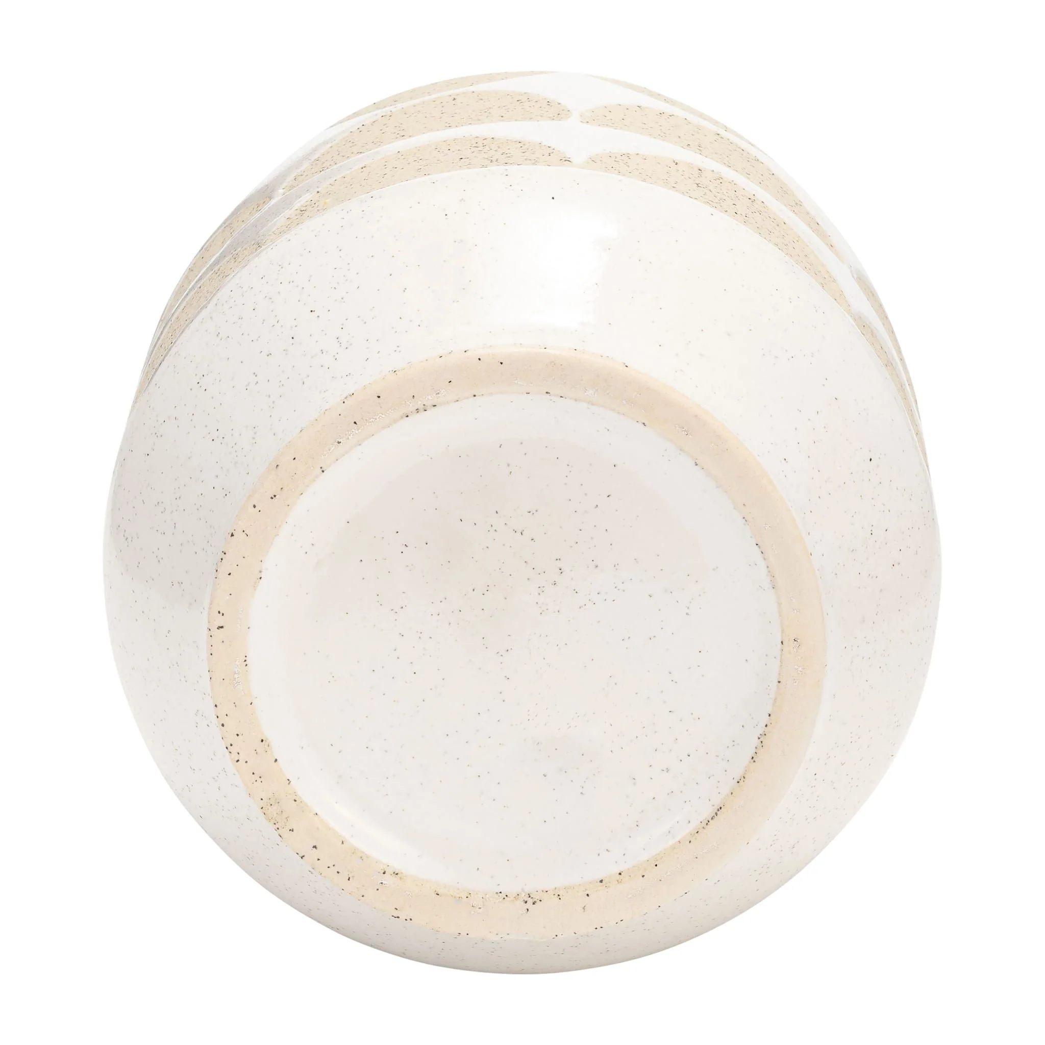 Cer, 10"h Half Circles Vase, Ivory - Image 5