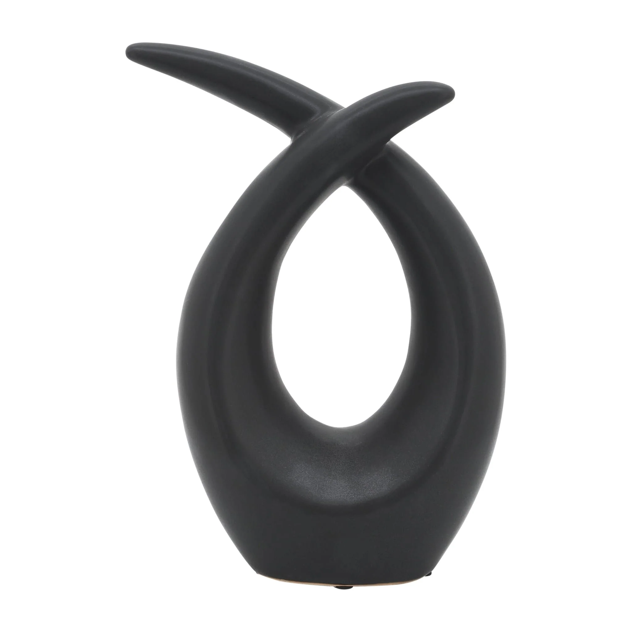 Cer, 10"h Loopy Table Top Accent, Black - Image 2