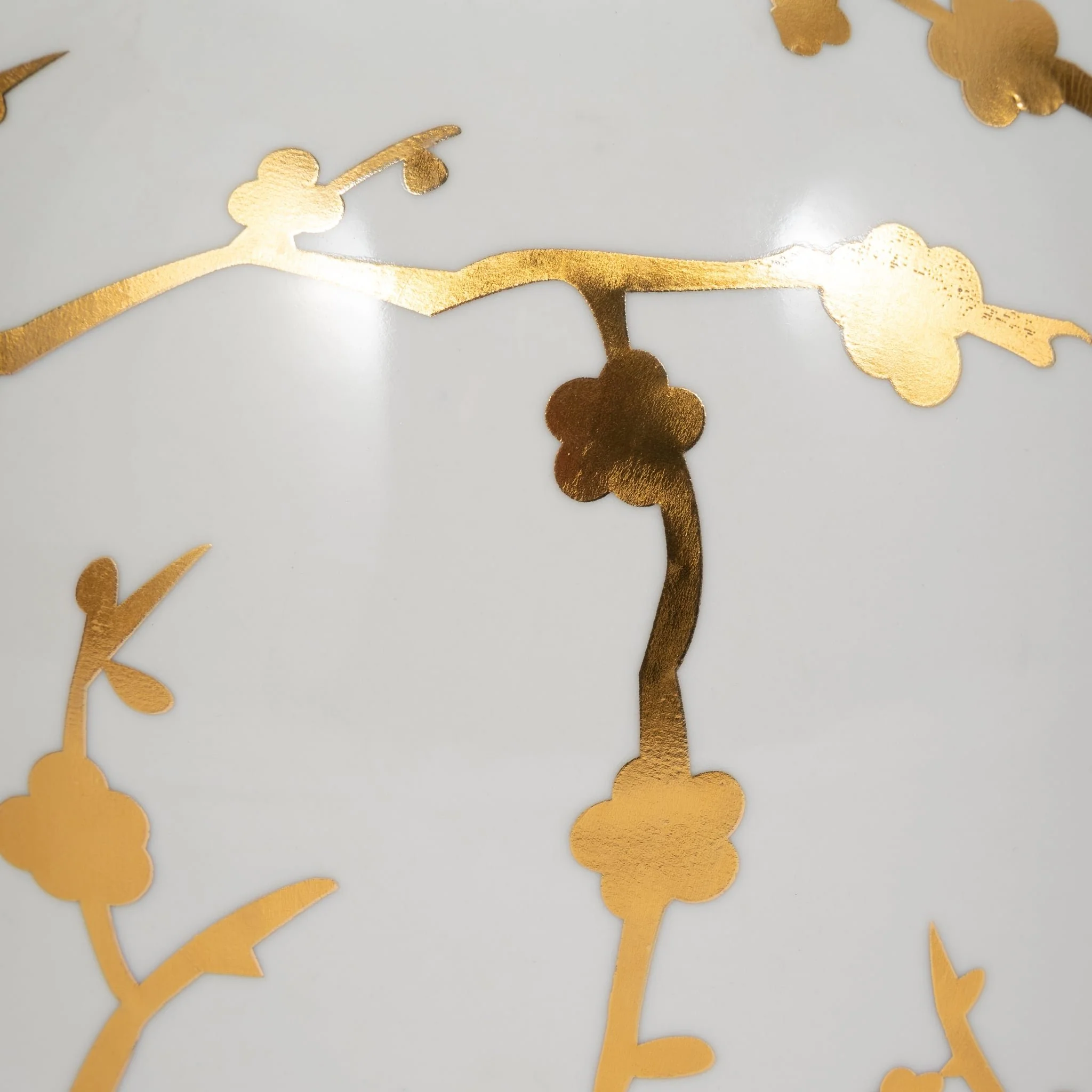 Cer 10"h, Vase W/ Gold Decal, White - Image 4