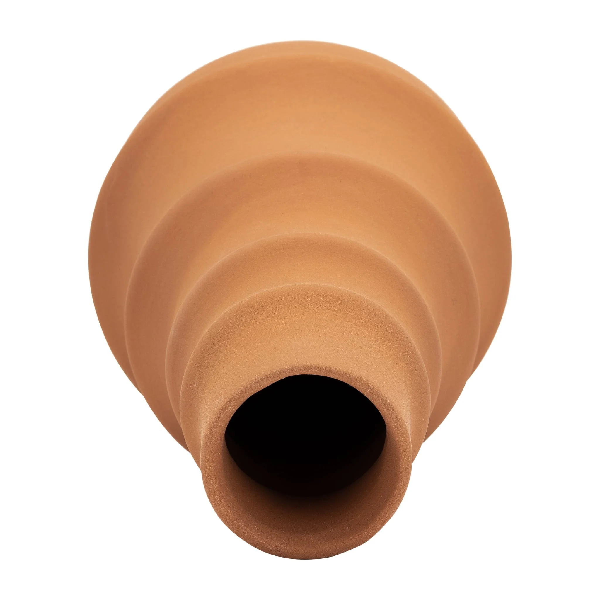 Cer,11",ring Pattern Vase,terracotta - Image 5