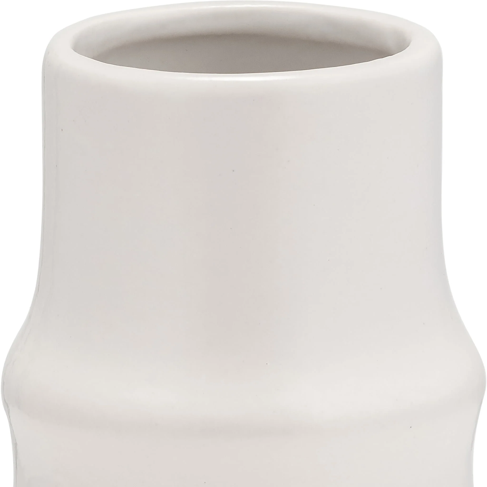 Cer,11",ring Pattern Vase,white - Image 4
