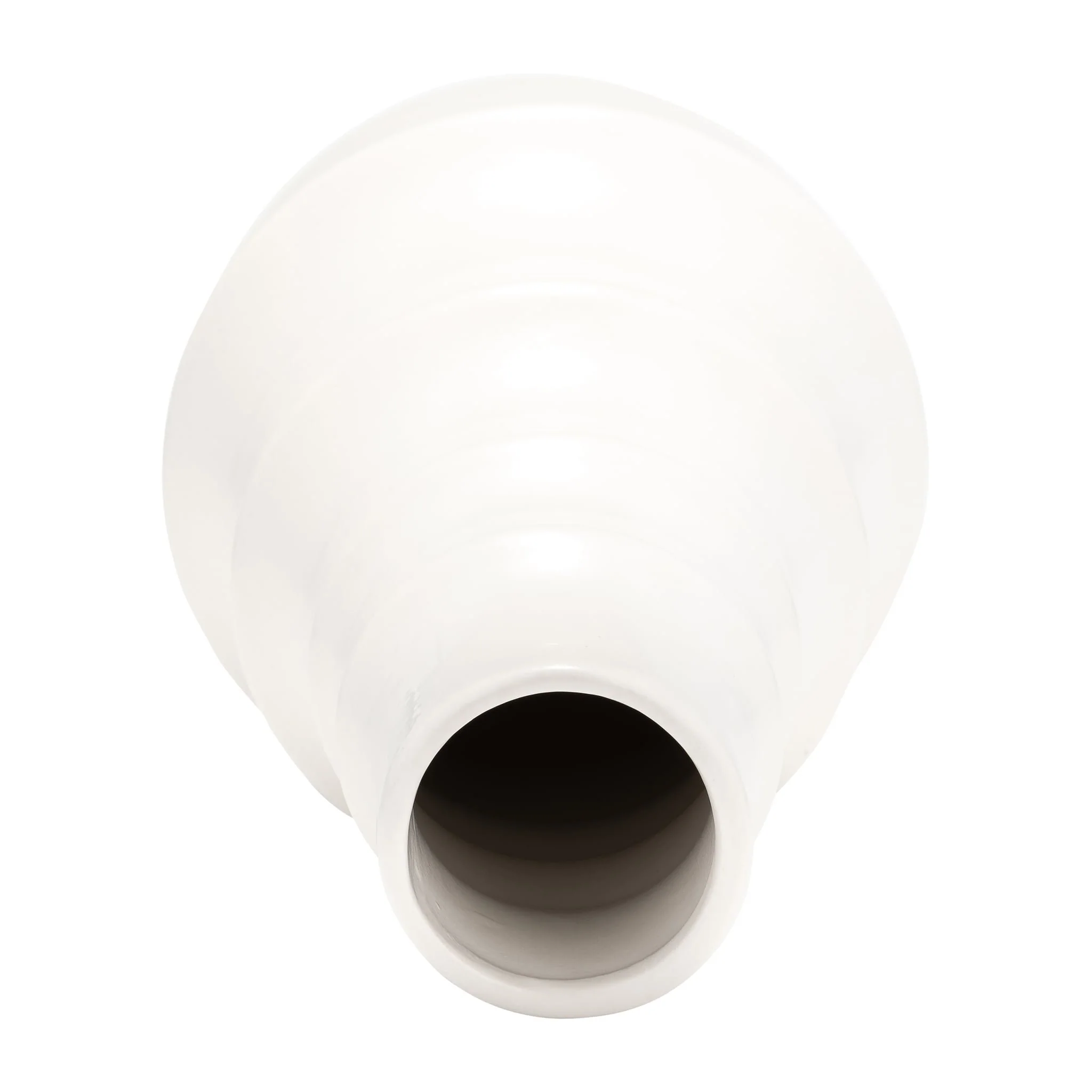 Cer,11",ring Pattern Vase,white - Image 5