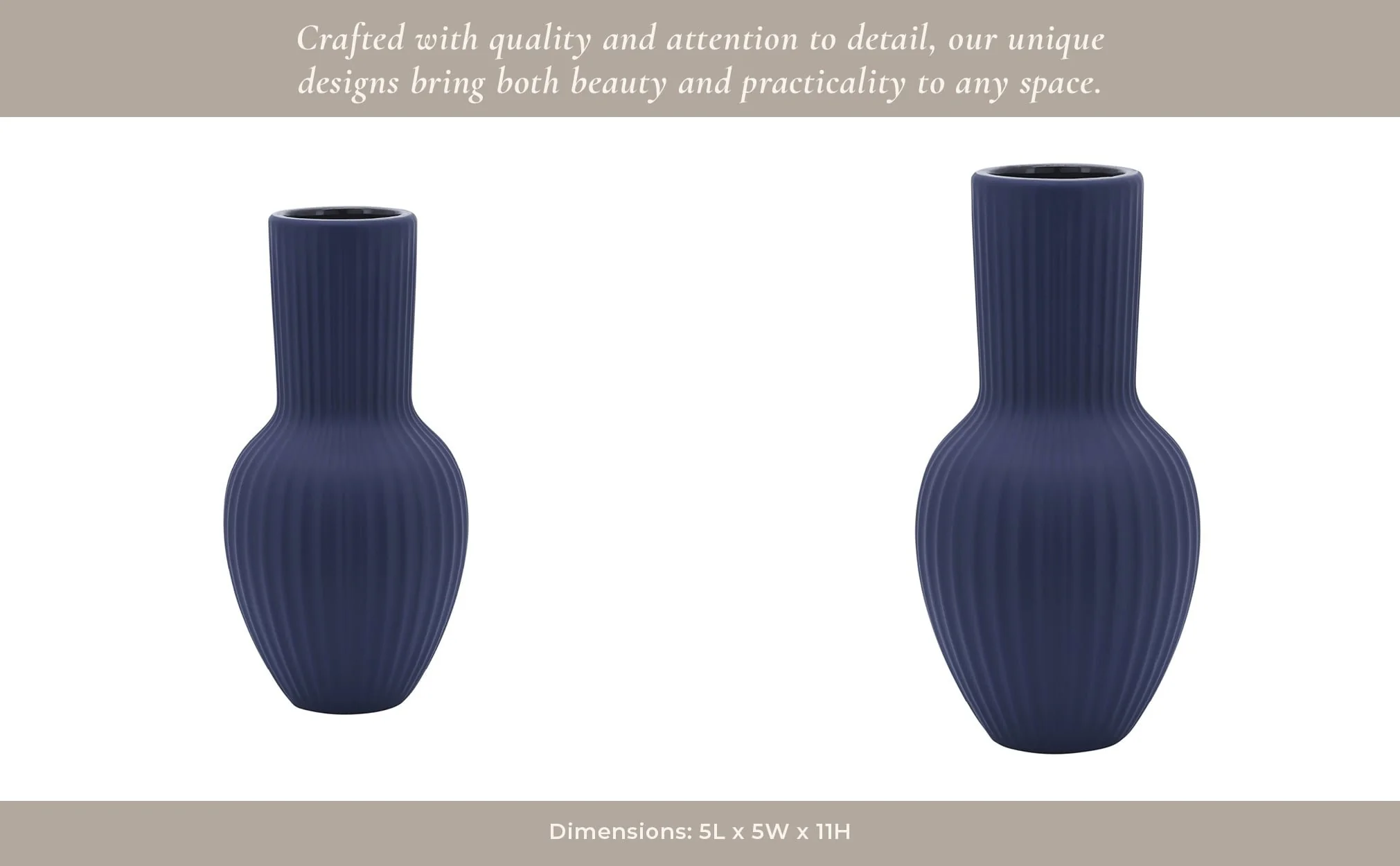 Cer, 11"h Bouquet Vase, Navy - Image 12