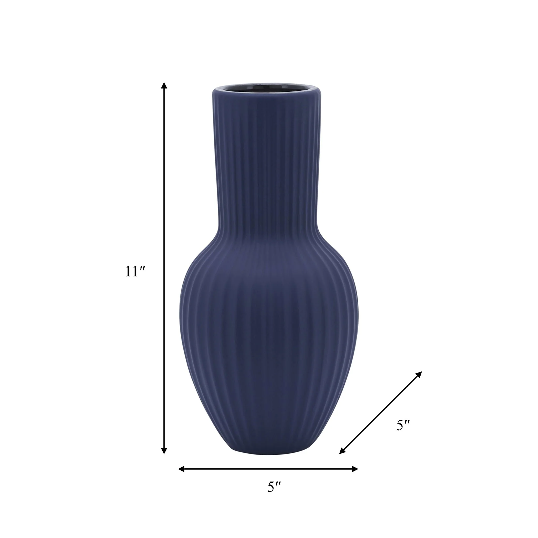 Cer, 11"h Bouquet Vase, Navy - Image 6