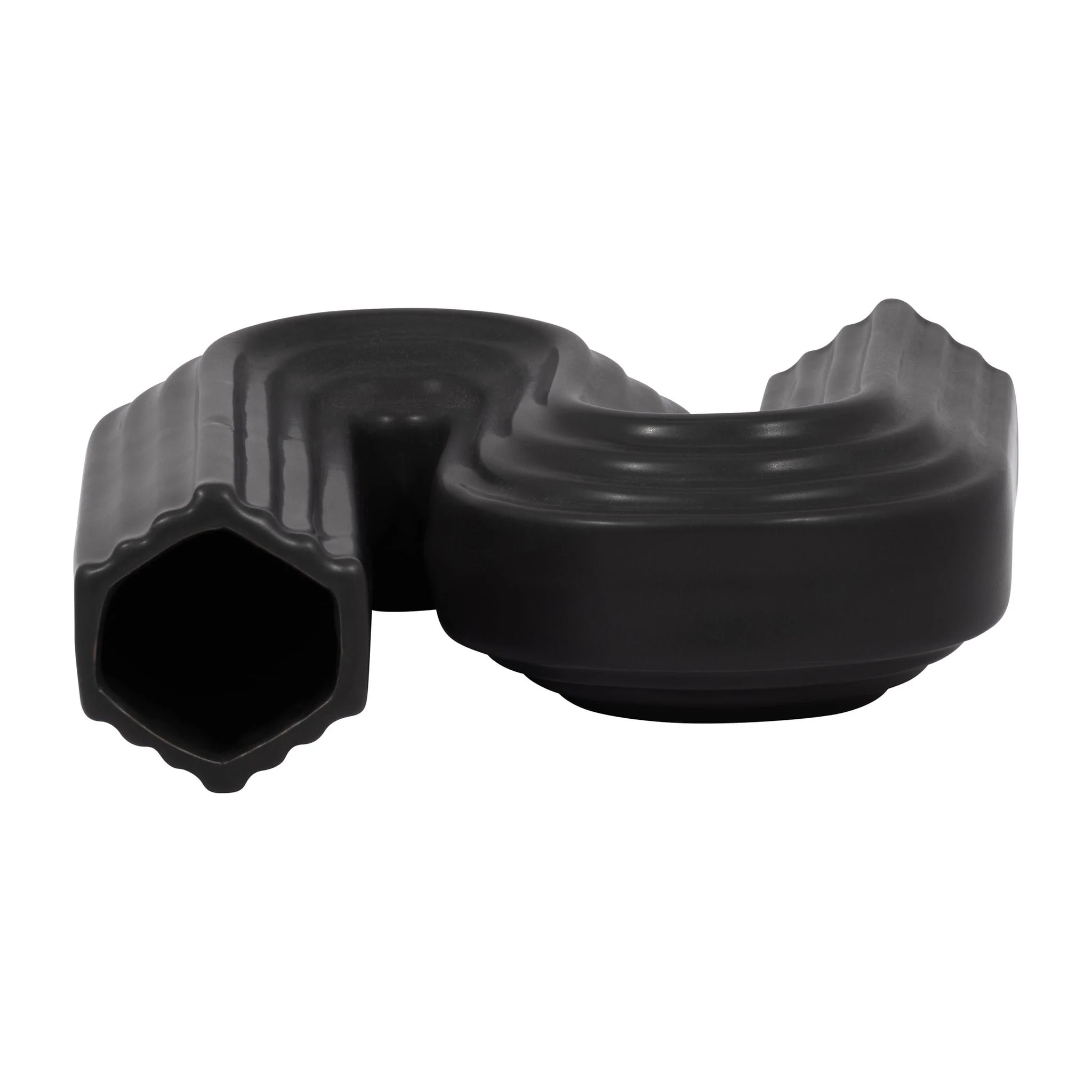 Cer, 11"h Loopy Vase, Black - Image 6