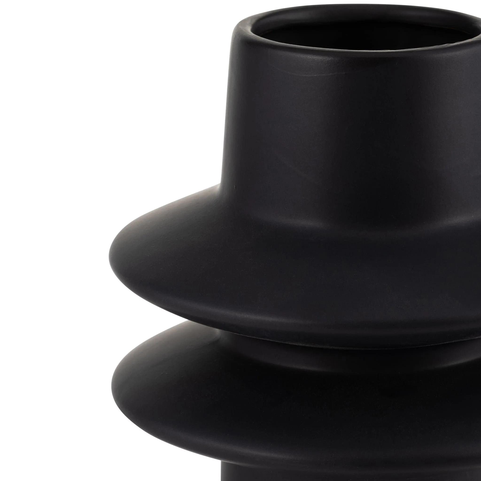 Cer, 11"h Modern Vase, Black - Image 3