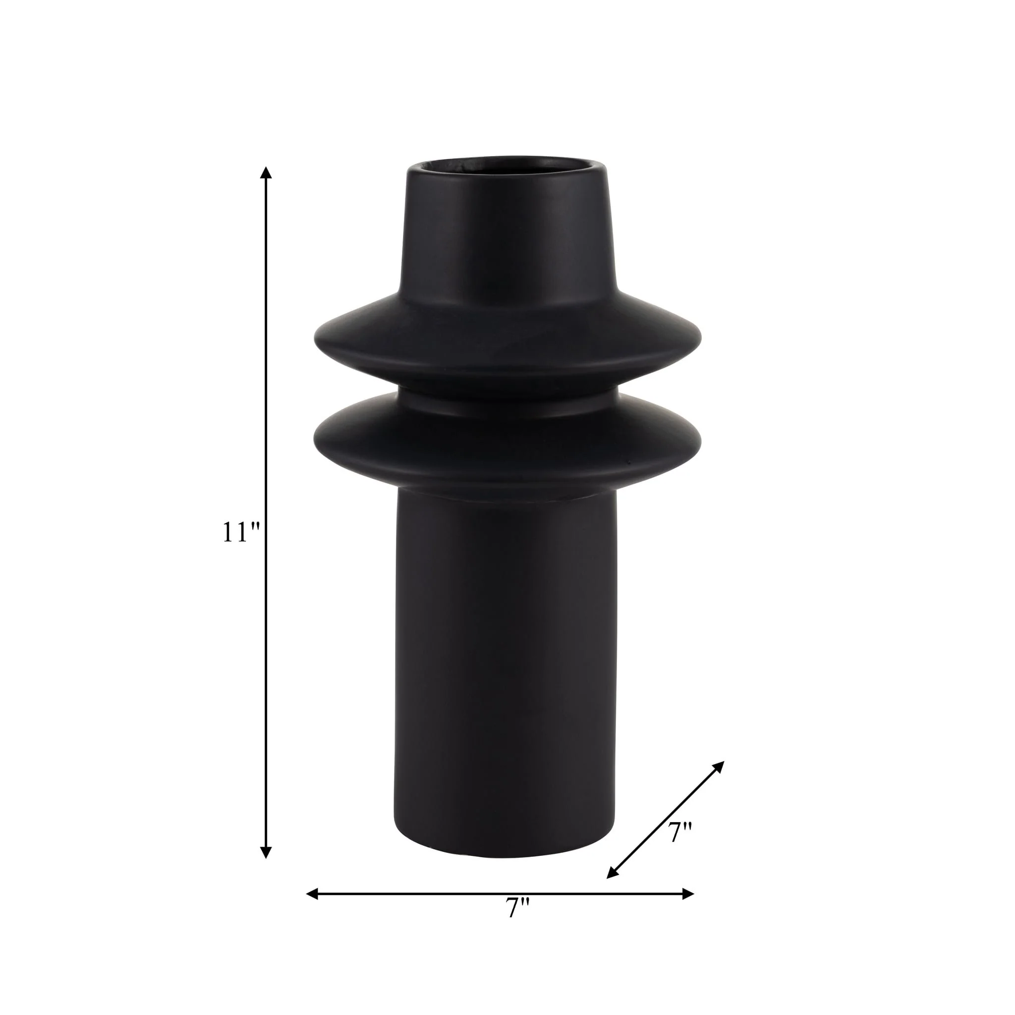 Cer, 11"h Modern Vase, Black - Image 6