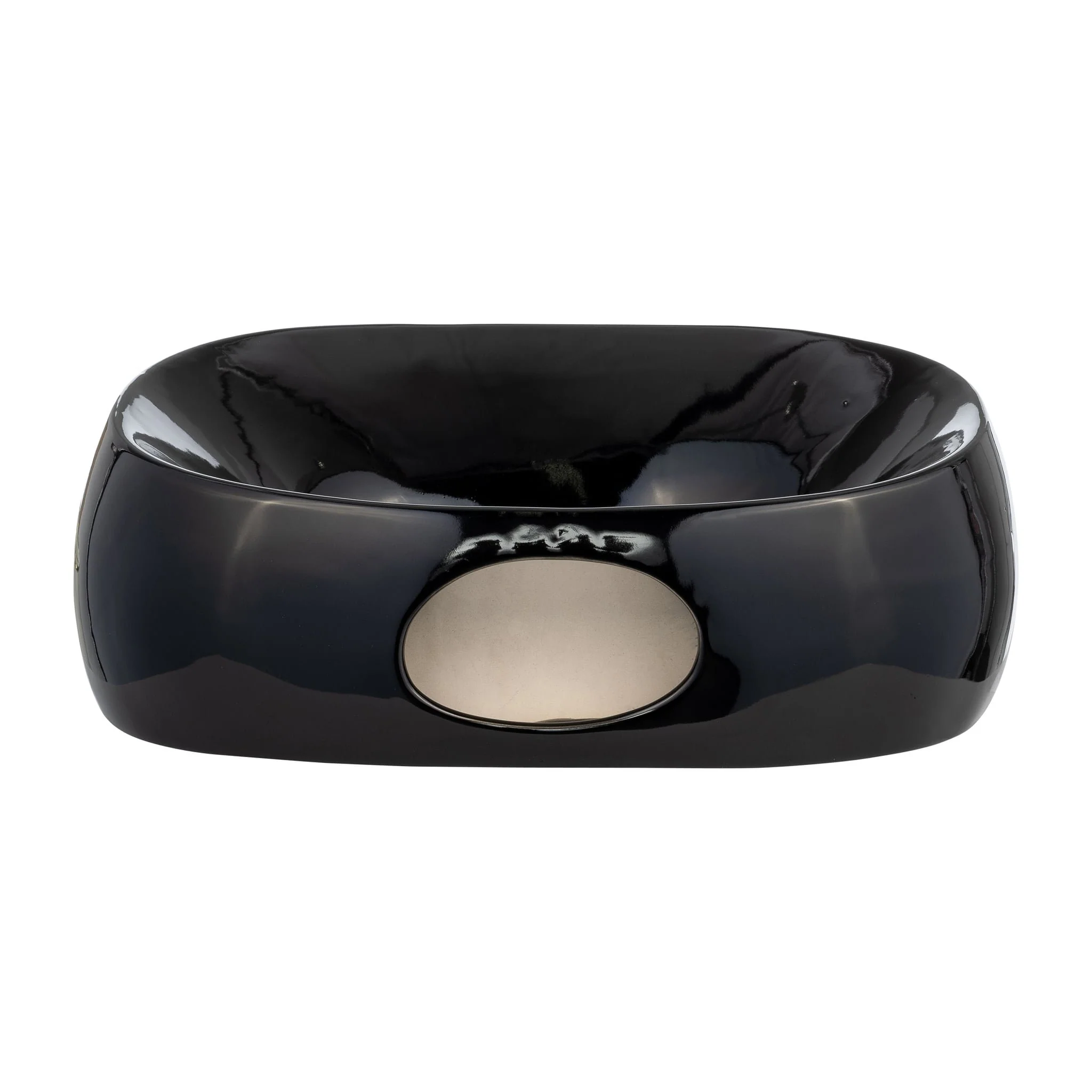 Cer, 11"h Oval Vase, Shiny Black - Image 6