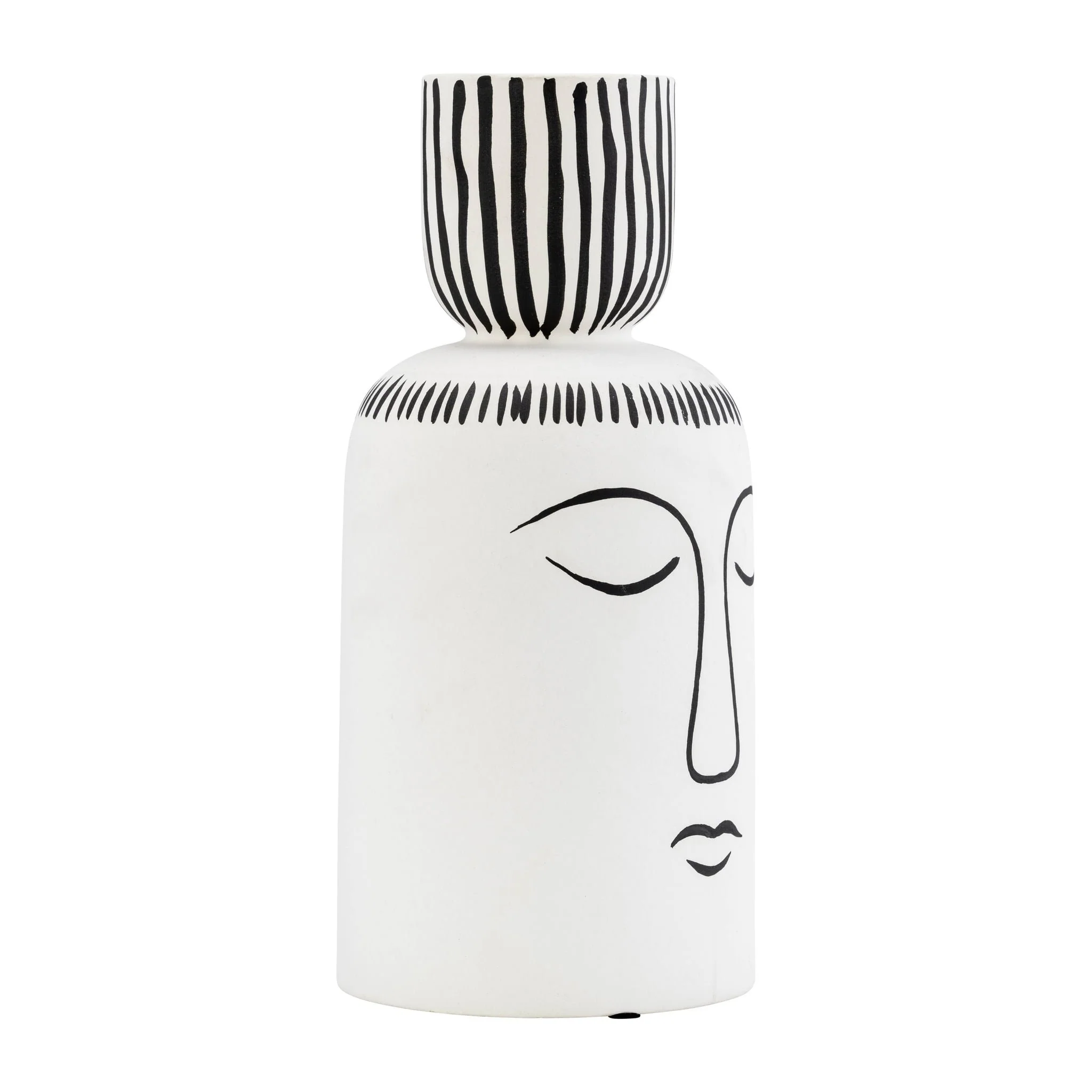Cer, 11"h Sleeping Man Flower Vase, Wht/blk - Image 3