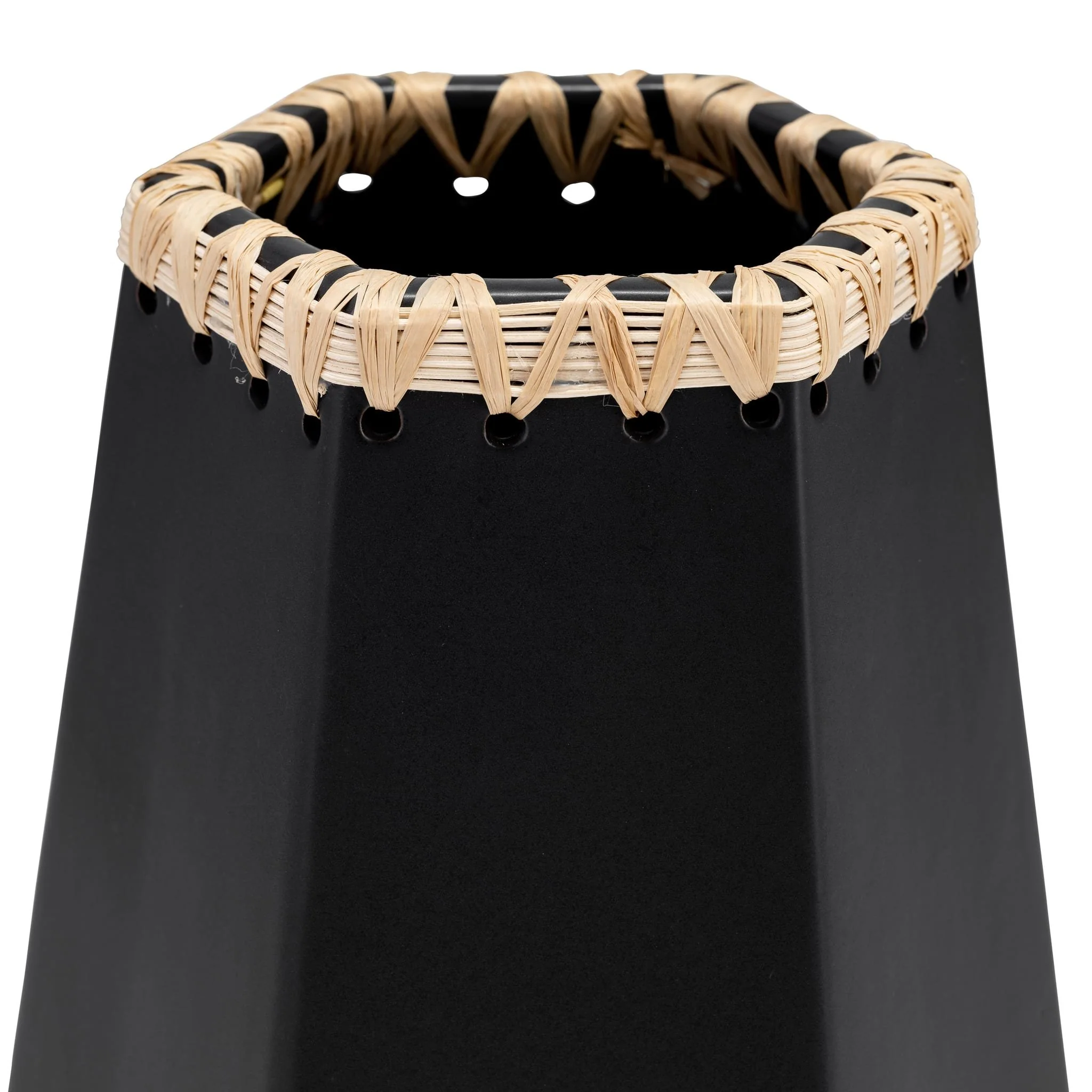 Cer, 11"h Vase W/ Weaving, Black - Image 5