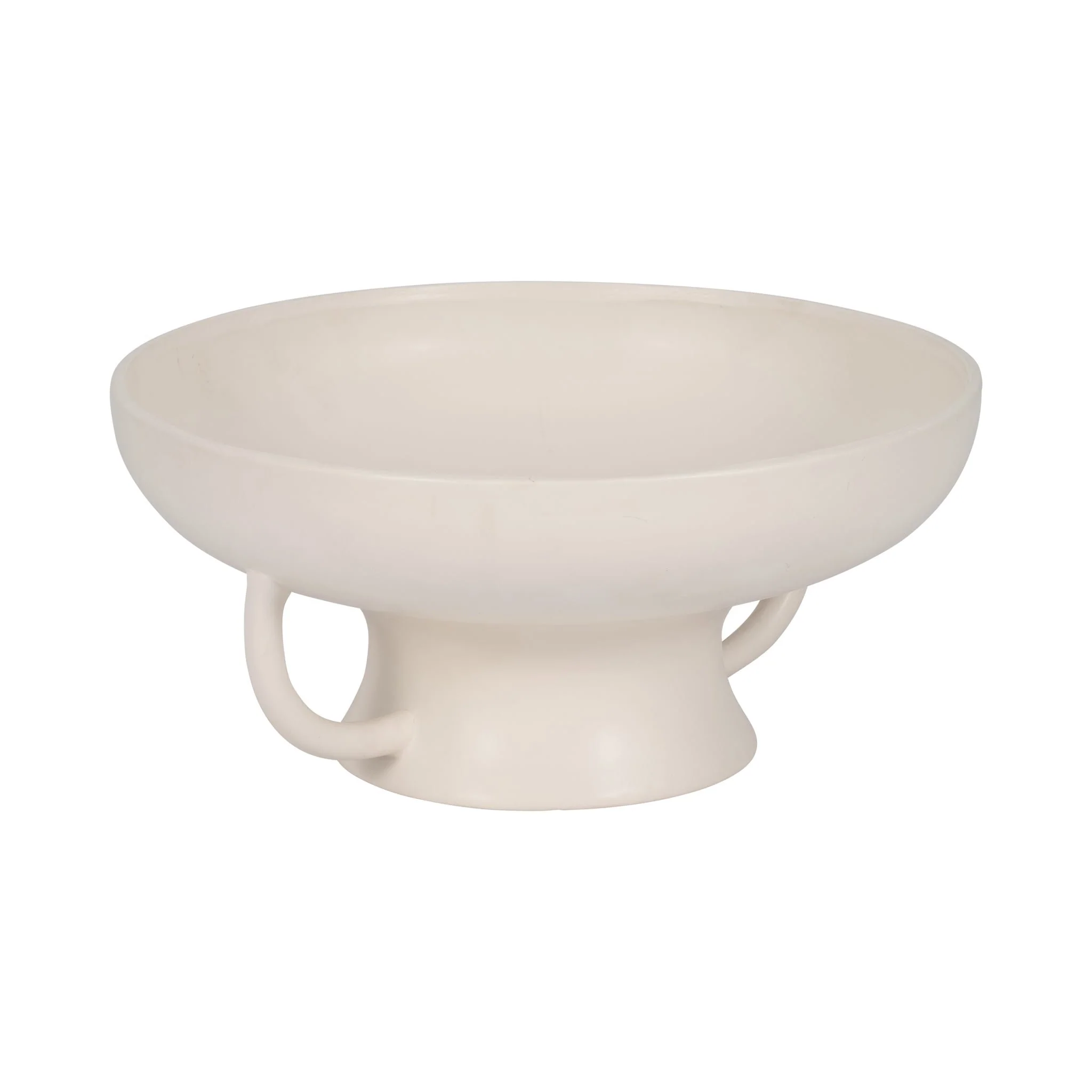 Cer, 12" Bowl W Handles On Stand, Cotton - Image 3