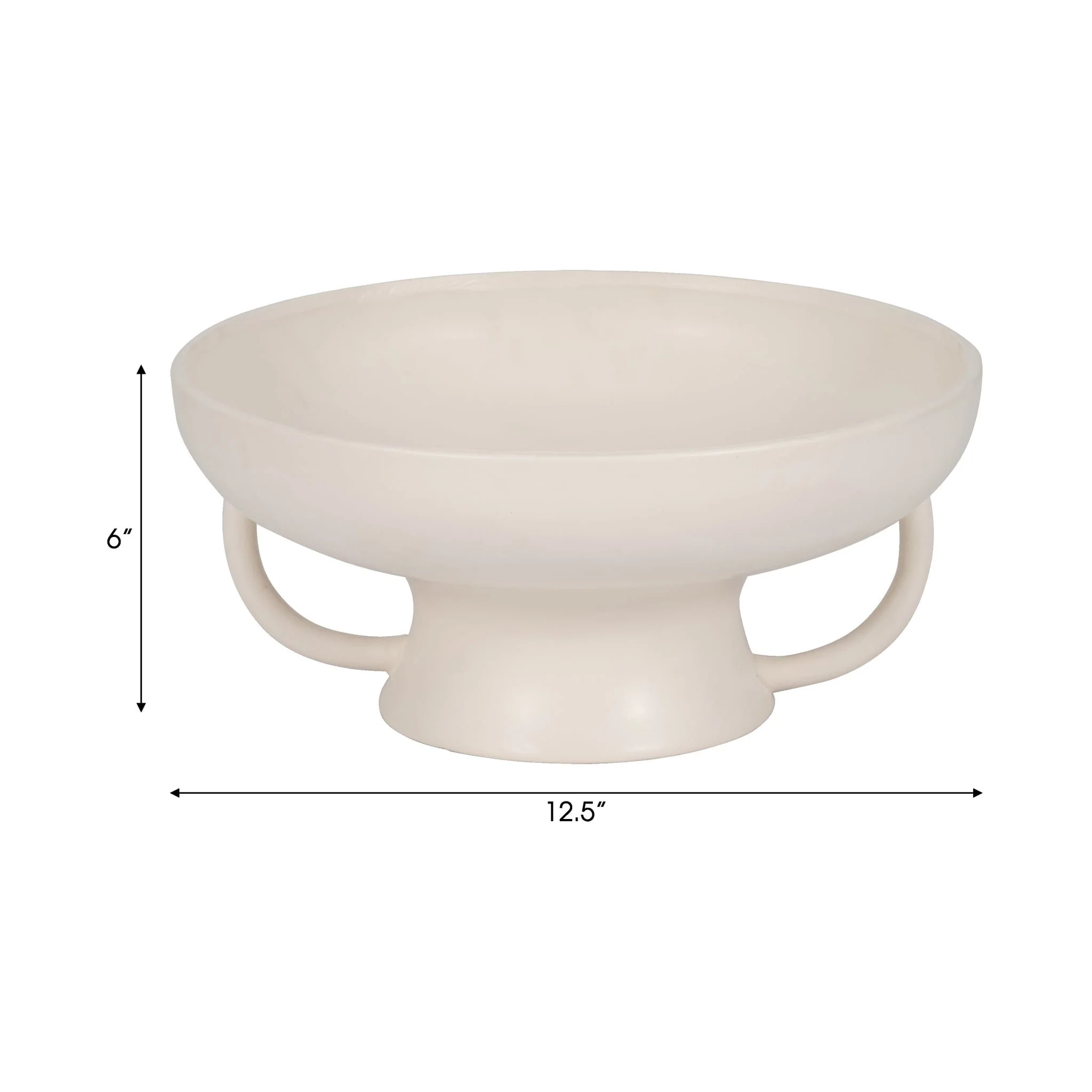 Cer, 12" Bowl W Handles On Stand, Cotton - Image 8