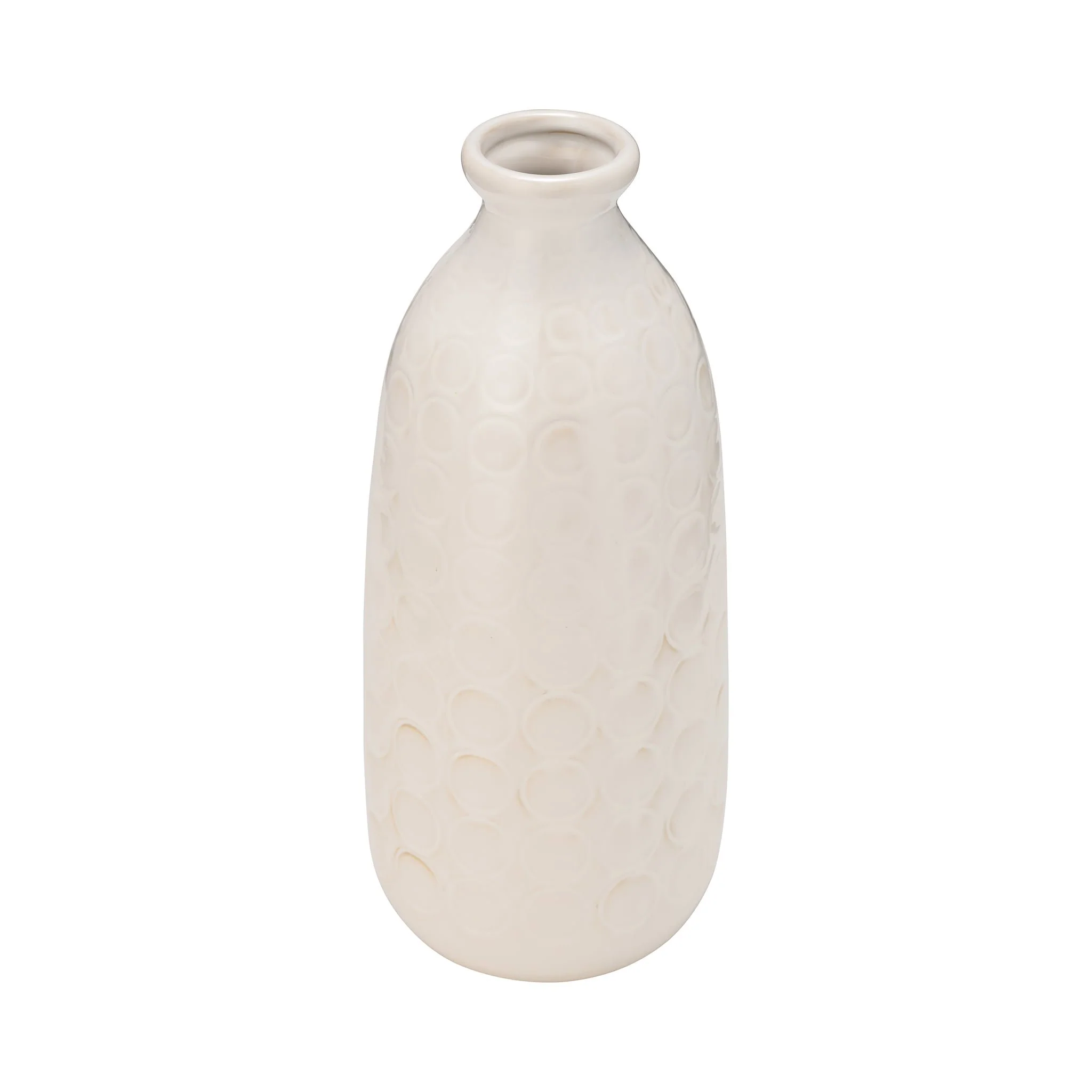 Cer, 12" Circles Vase, Beige - Image 3