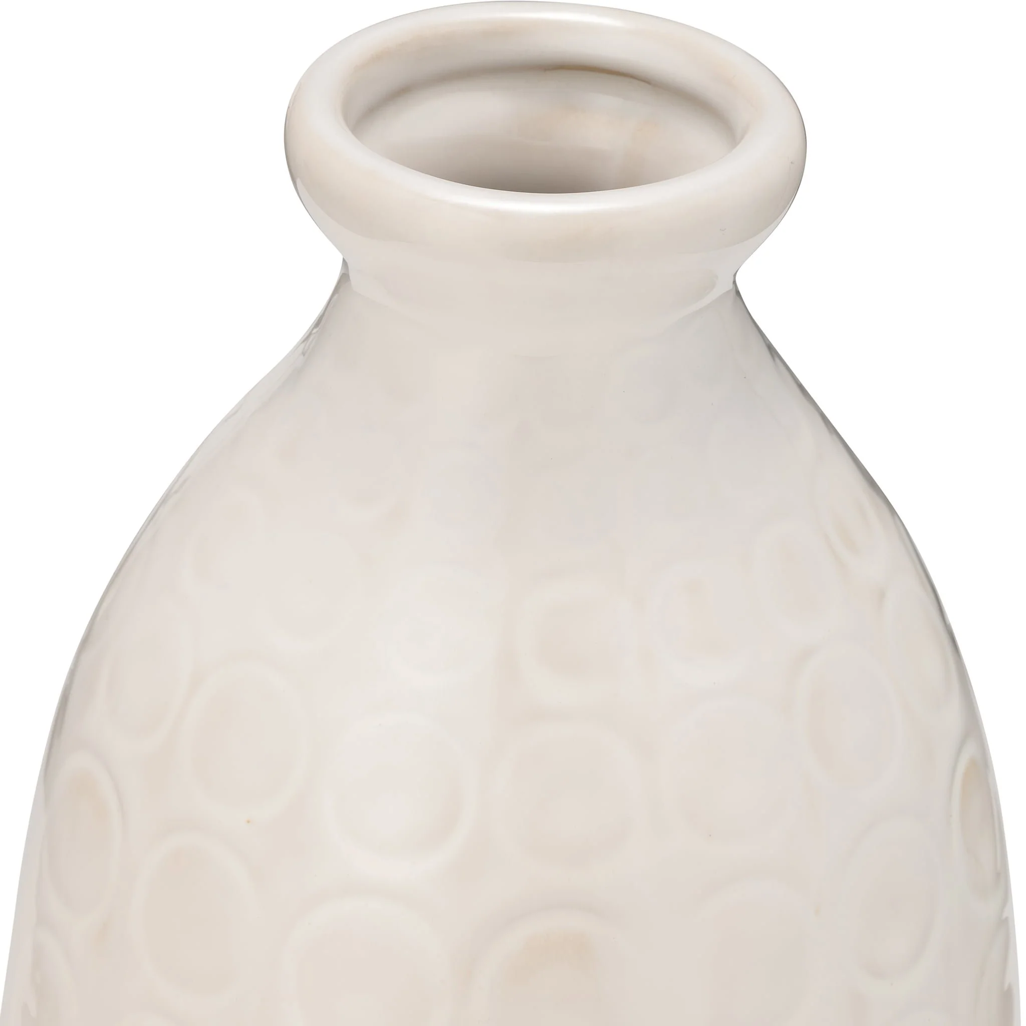 Cer, 12" Circles Vase, Beige - Image 4