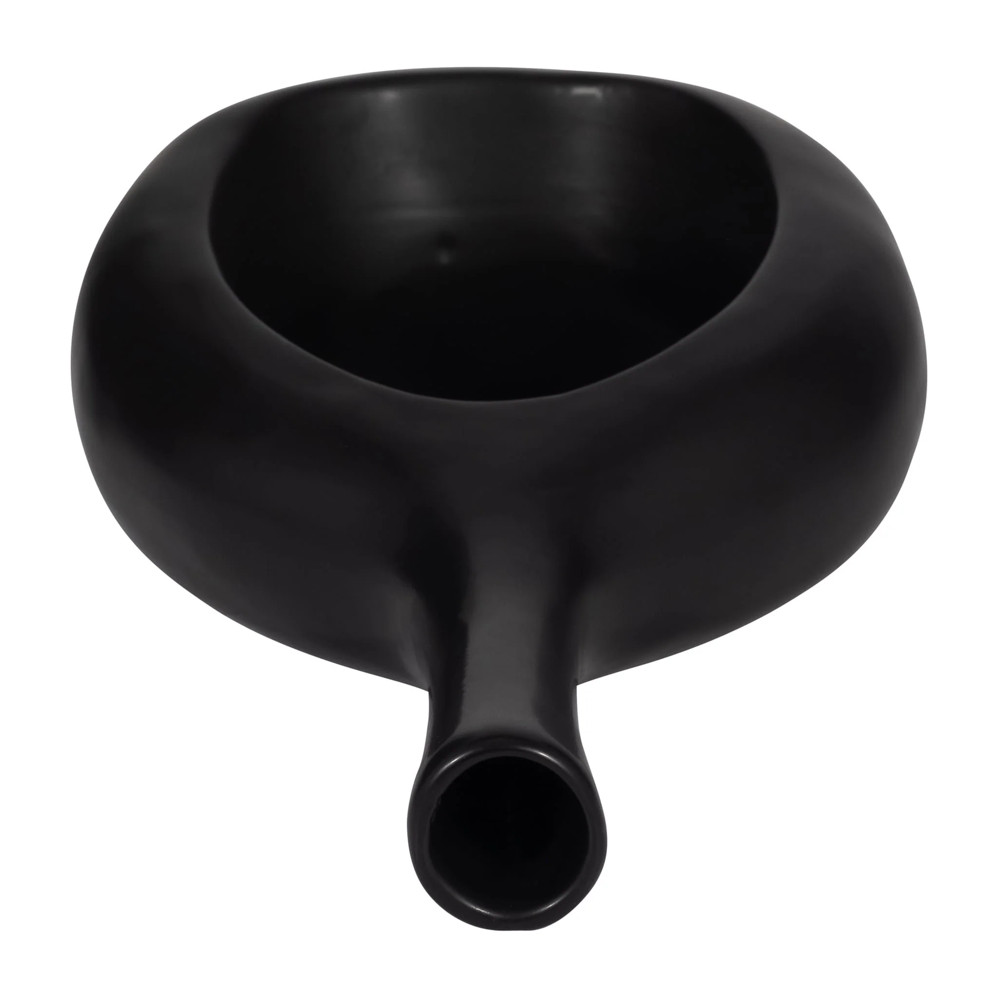 Cer, 12" Curved Open Cut Out Vase, Black - Image 6