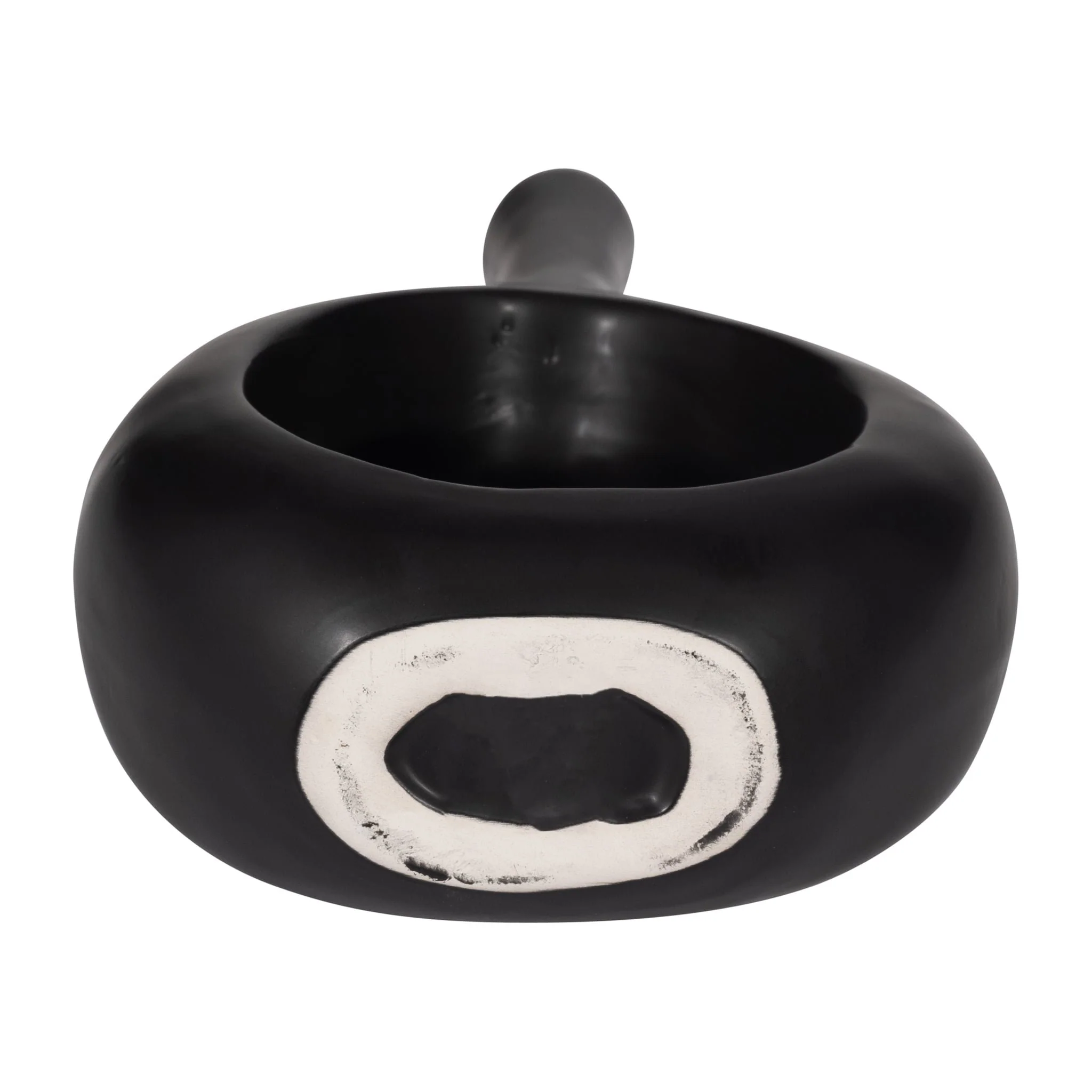 Cer, 12" Curved Open Cut Out Vase, Black - Image 7