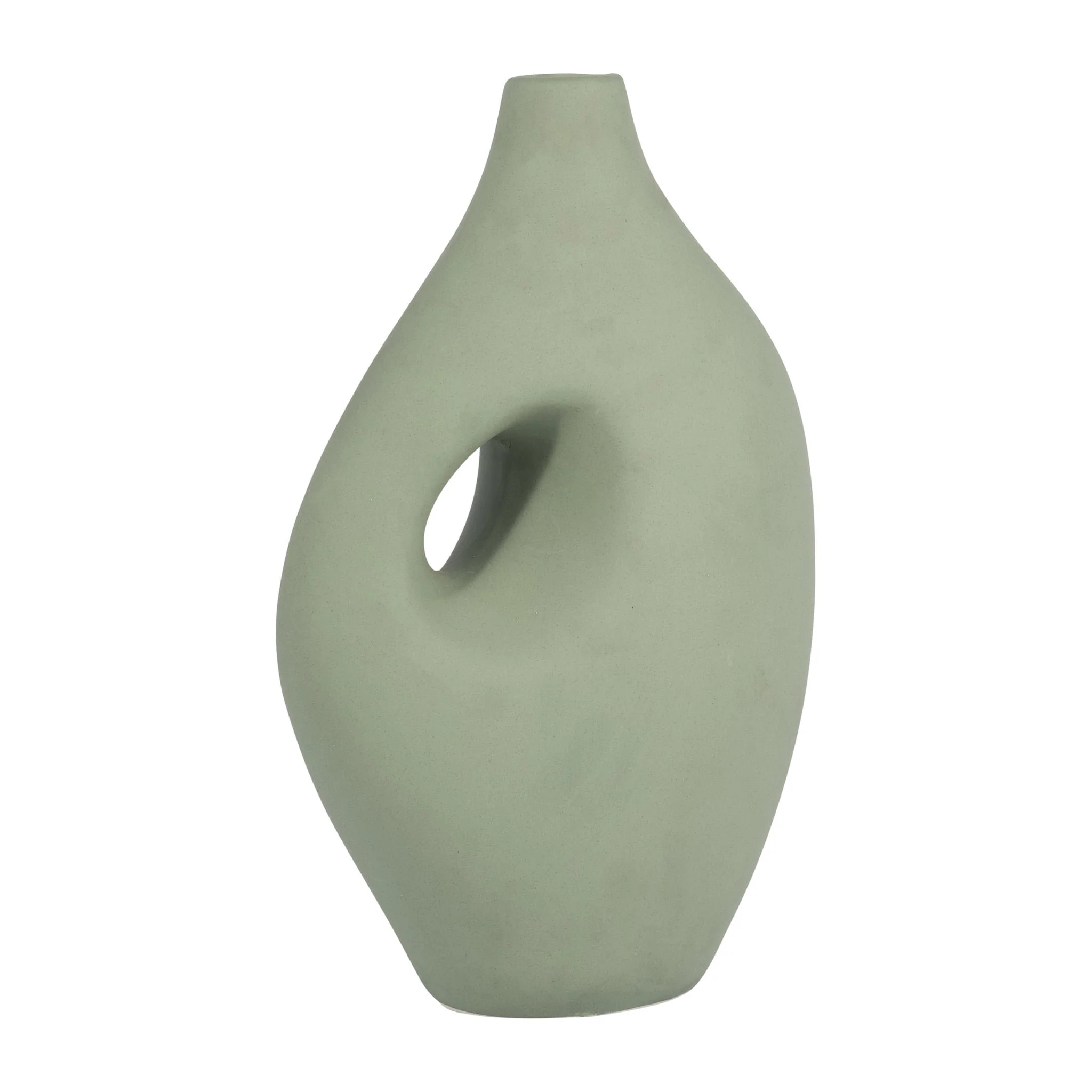 Cer, 12" Nomadic Handle Vase, Dark Sage - Image 3