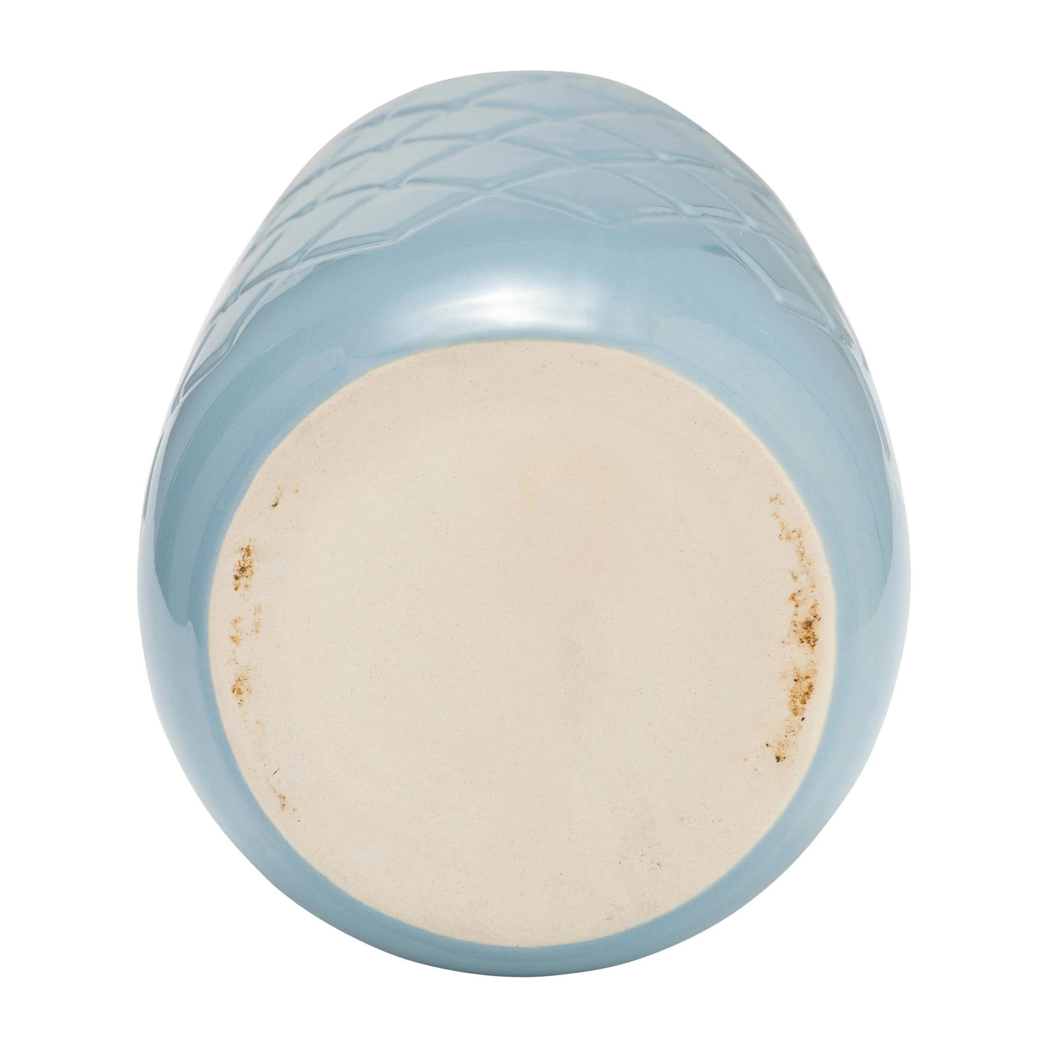 Cer, 12" Plaid Textured Vase, Cameo Blue - Image 5