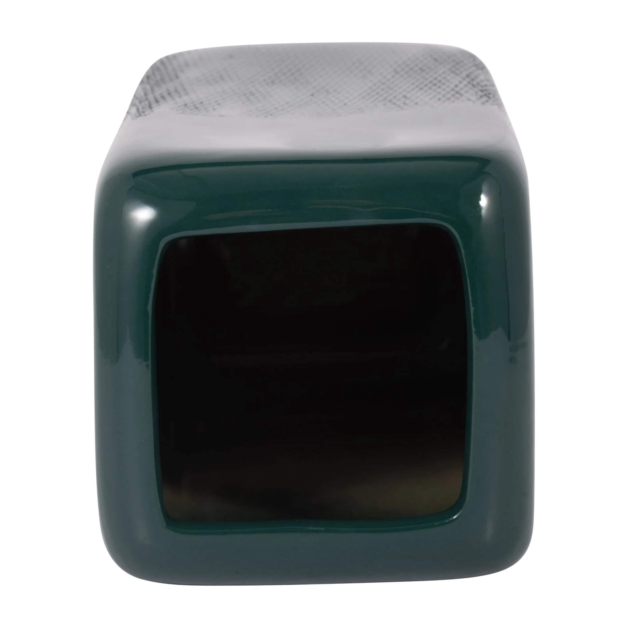 Cer, 12" Squared Grooved Vase, Forest Green - Image 5