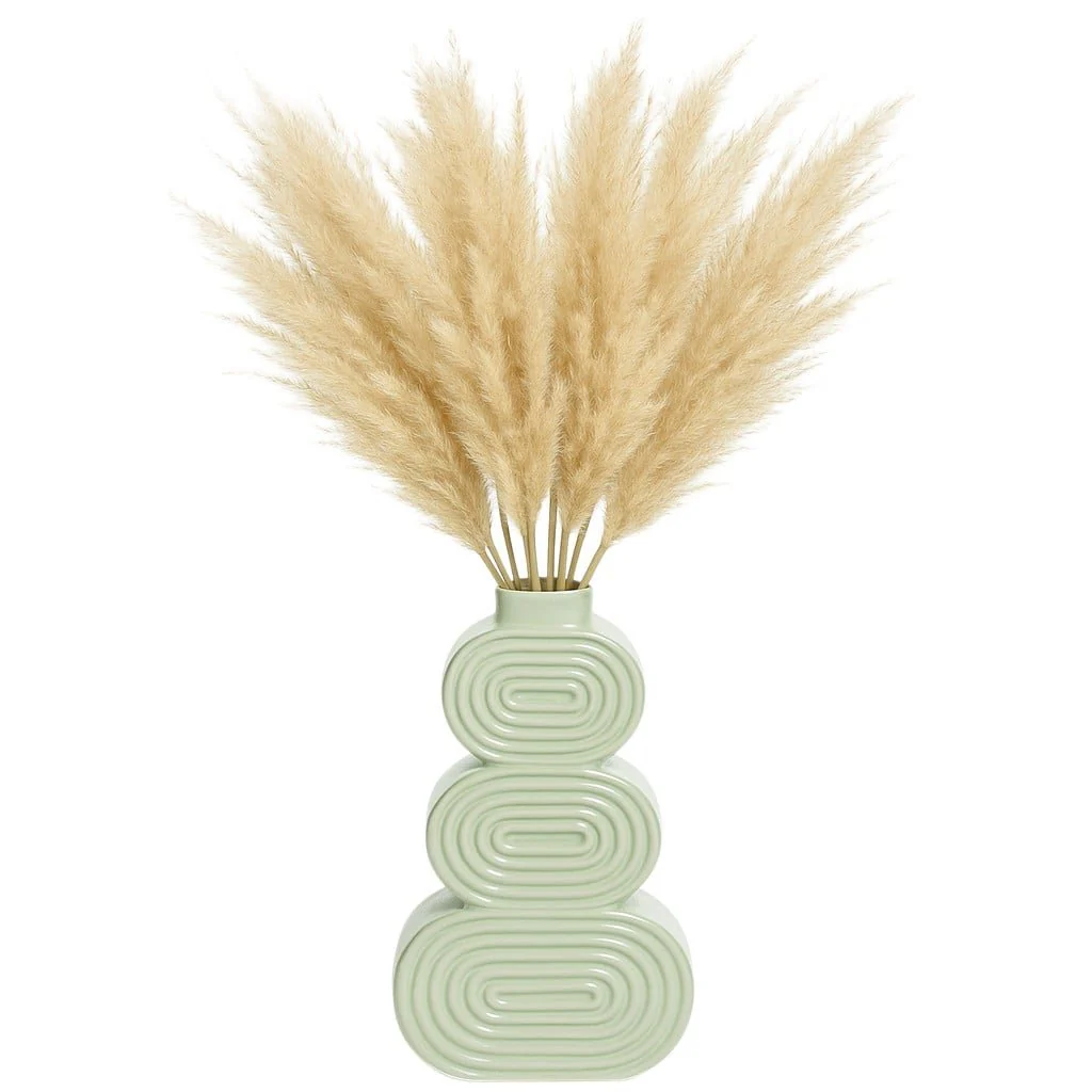 Cer, 12" Stacked Circles Vase, Cucumber - Image 2