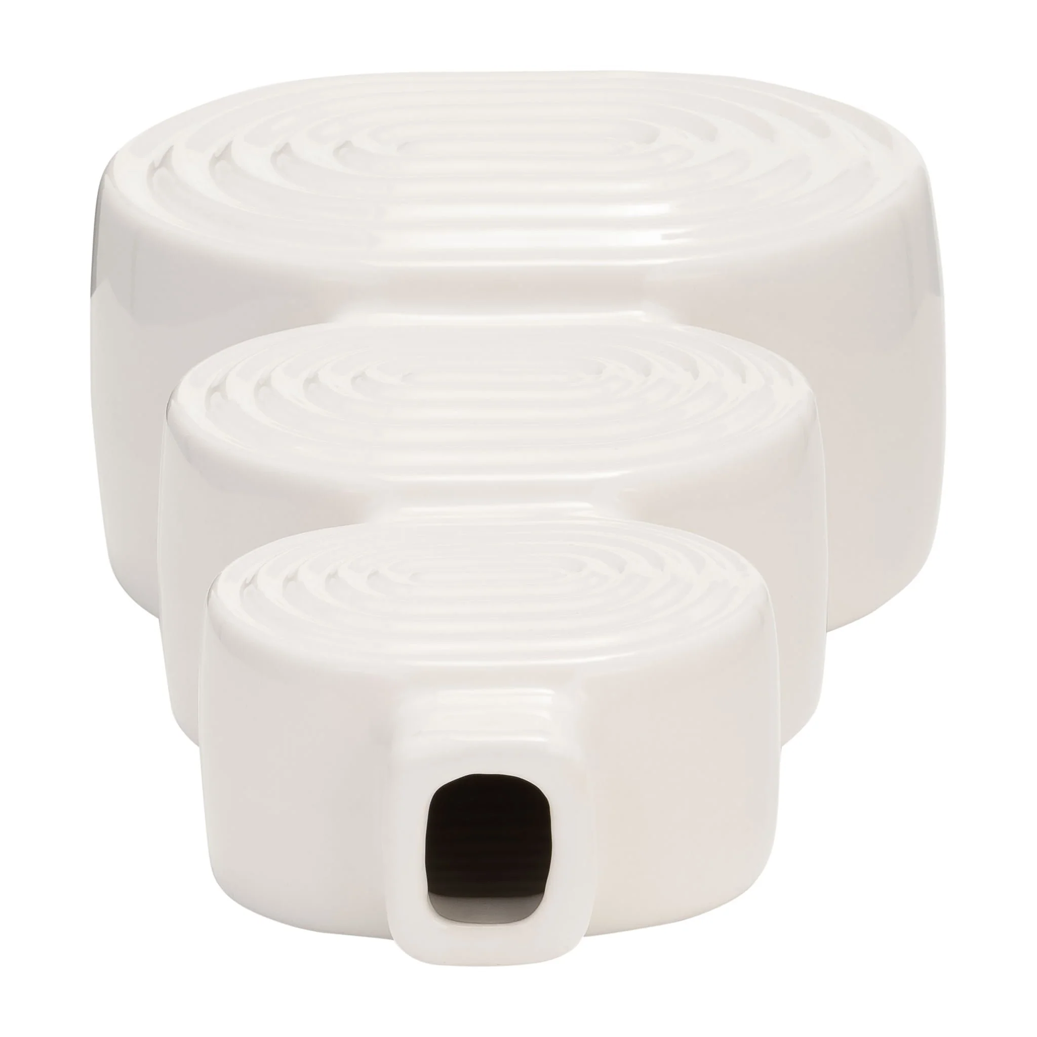 Cer, 12" Stacked Circles Vase, White - Image 6