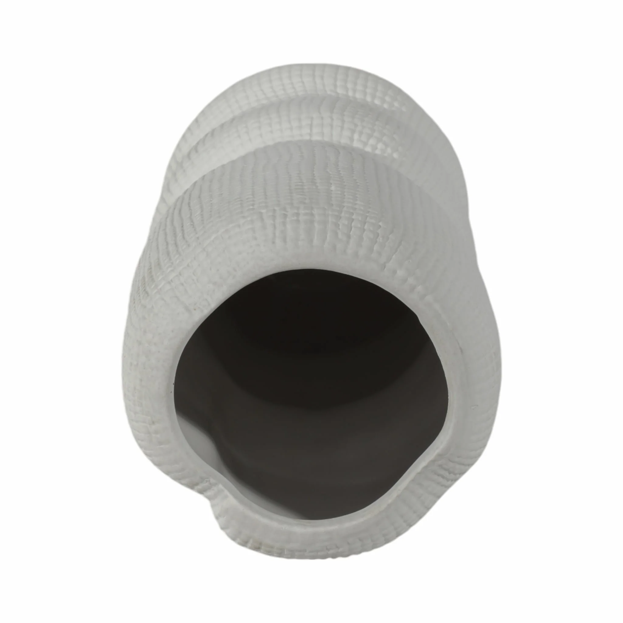Cer, 12" Waffle Texture Organic Vase, White - Image 6