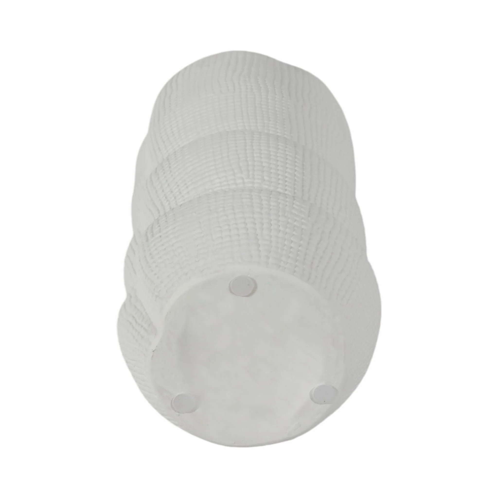 Cer, 12" Waffle Texture Organic Vase, White - Image 7