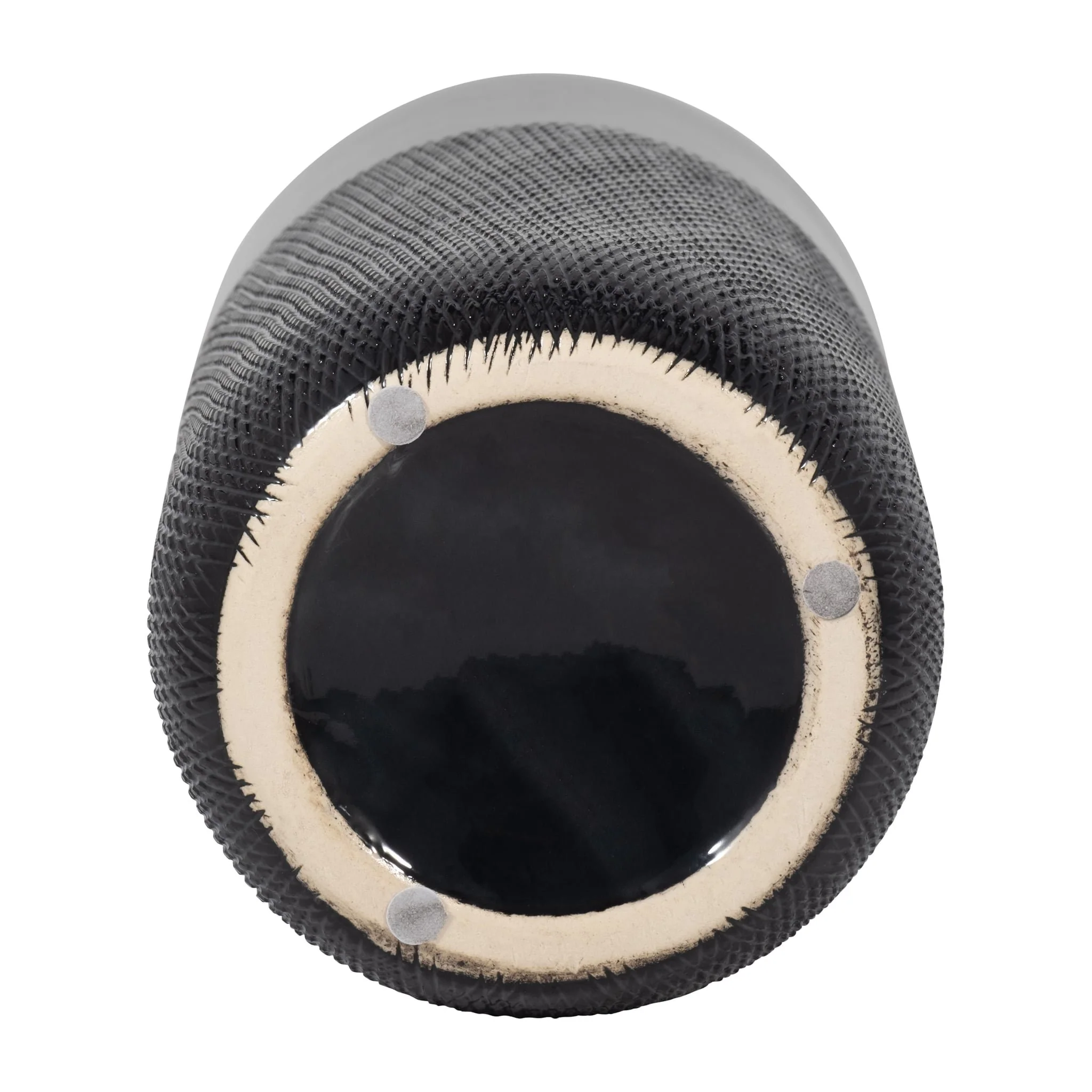Cer, 12"h Grooved Vase, Black - Image 6