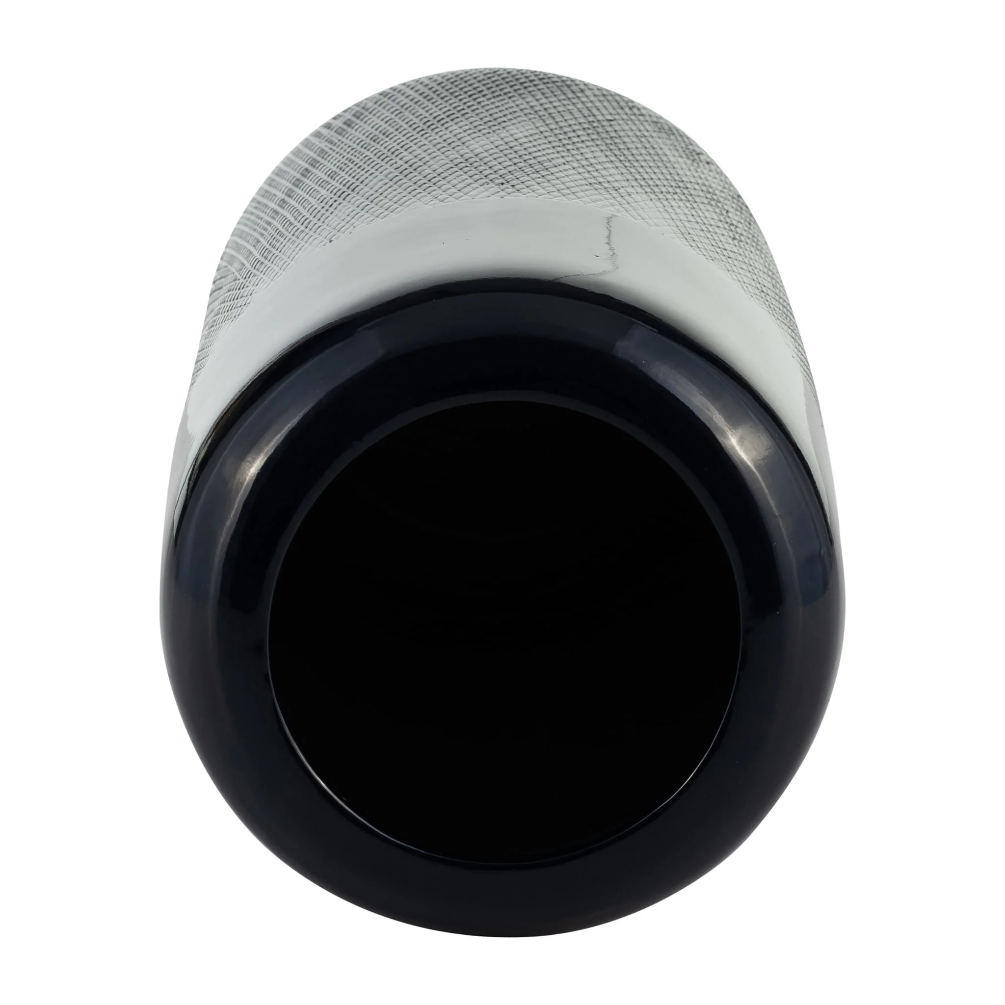 Cer, 12"h Grooved Vase, Navy Blue - Image 4
