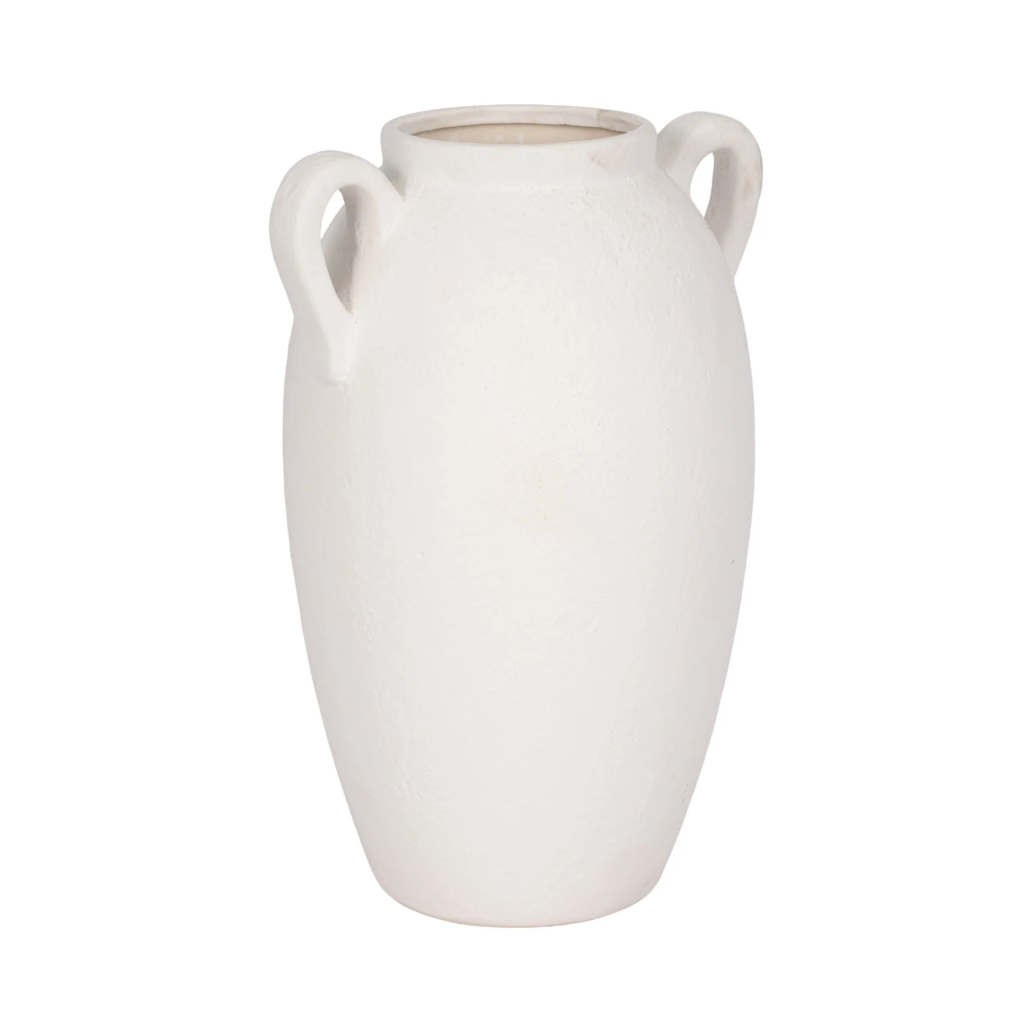 Cer, 13" Textured Jug W/ Handles, White - Image 3