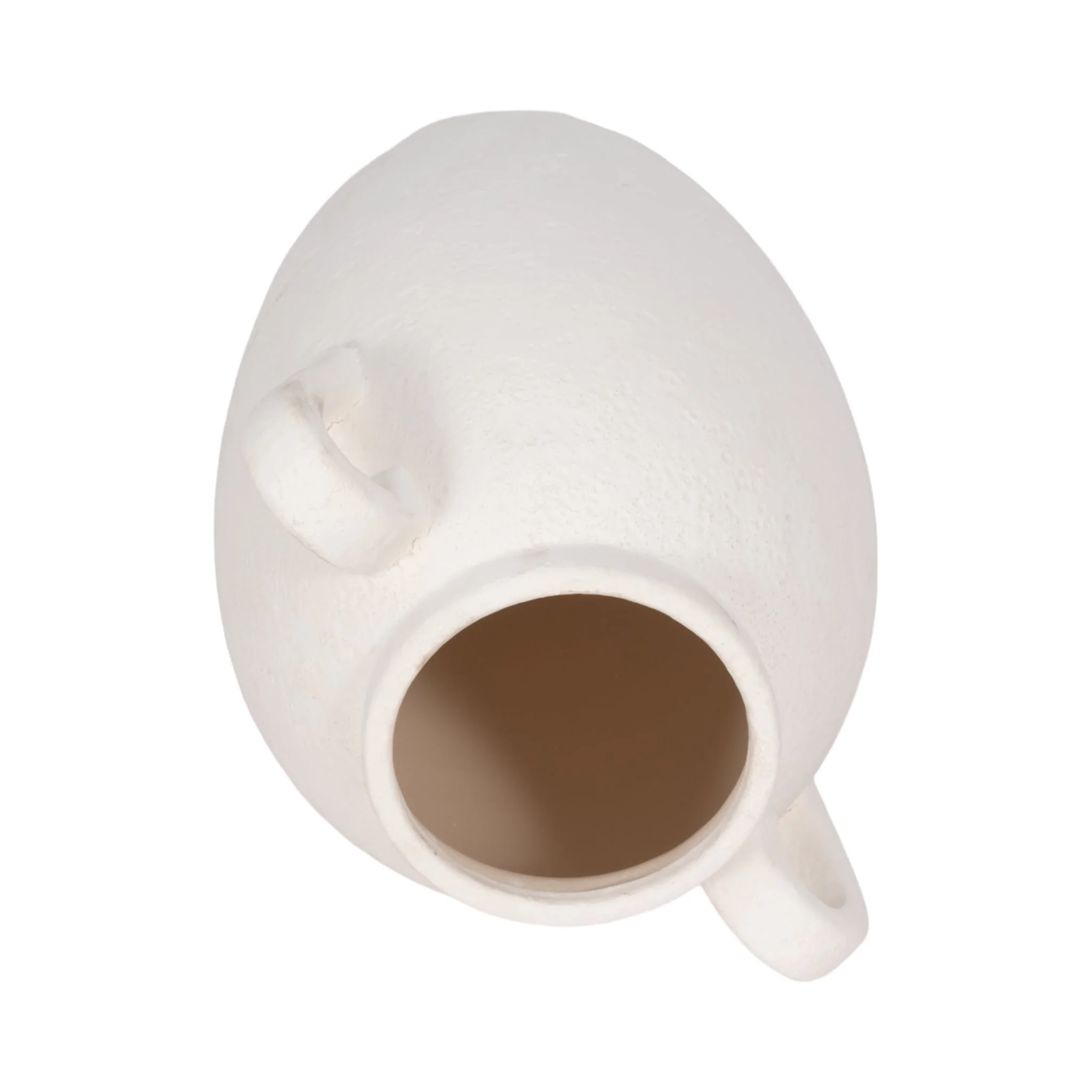 Cer, 13" Textured Jug W/ Handles, White - Image 6