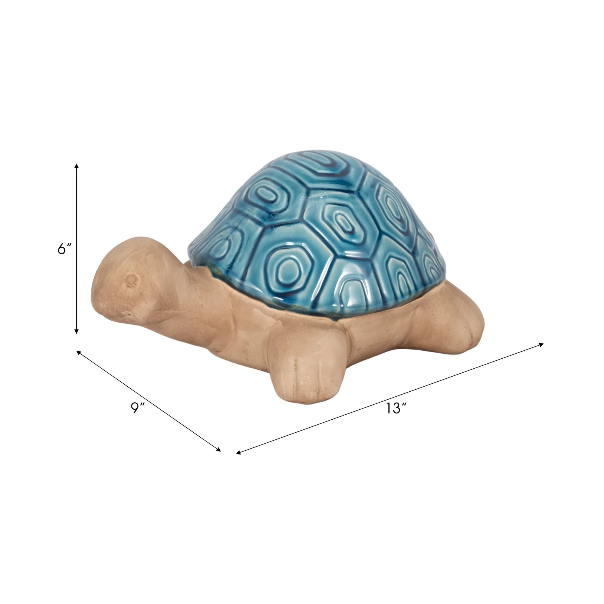 Cer, 13" Tortoise Deco, Turq - Image 8