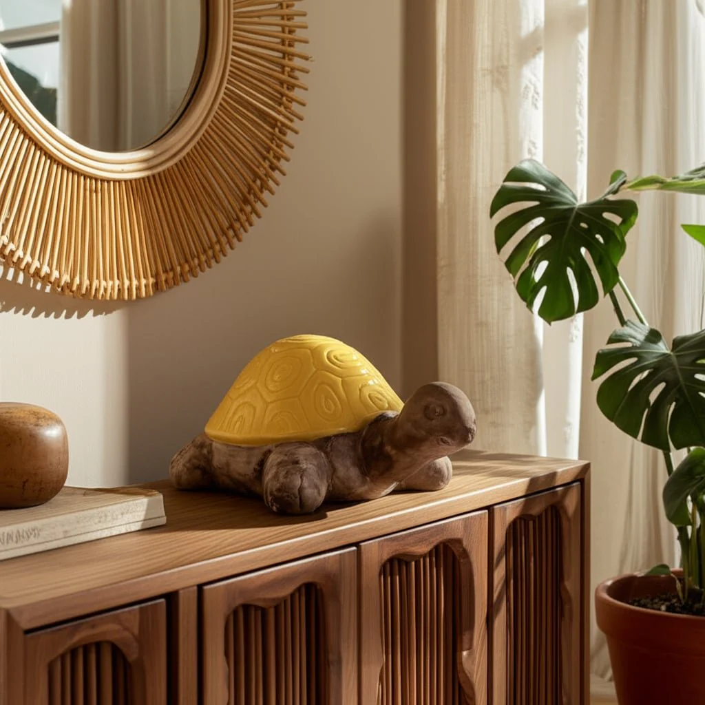 Cer, 13" Tortoise Deco, Yellow - Image 10