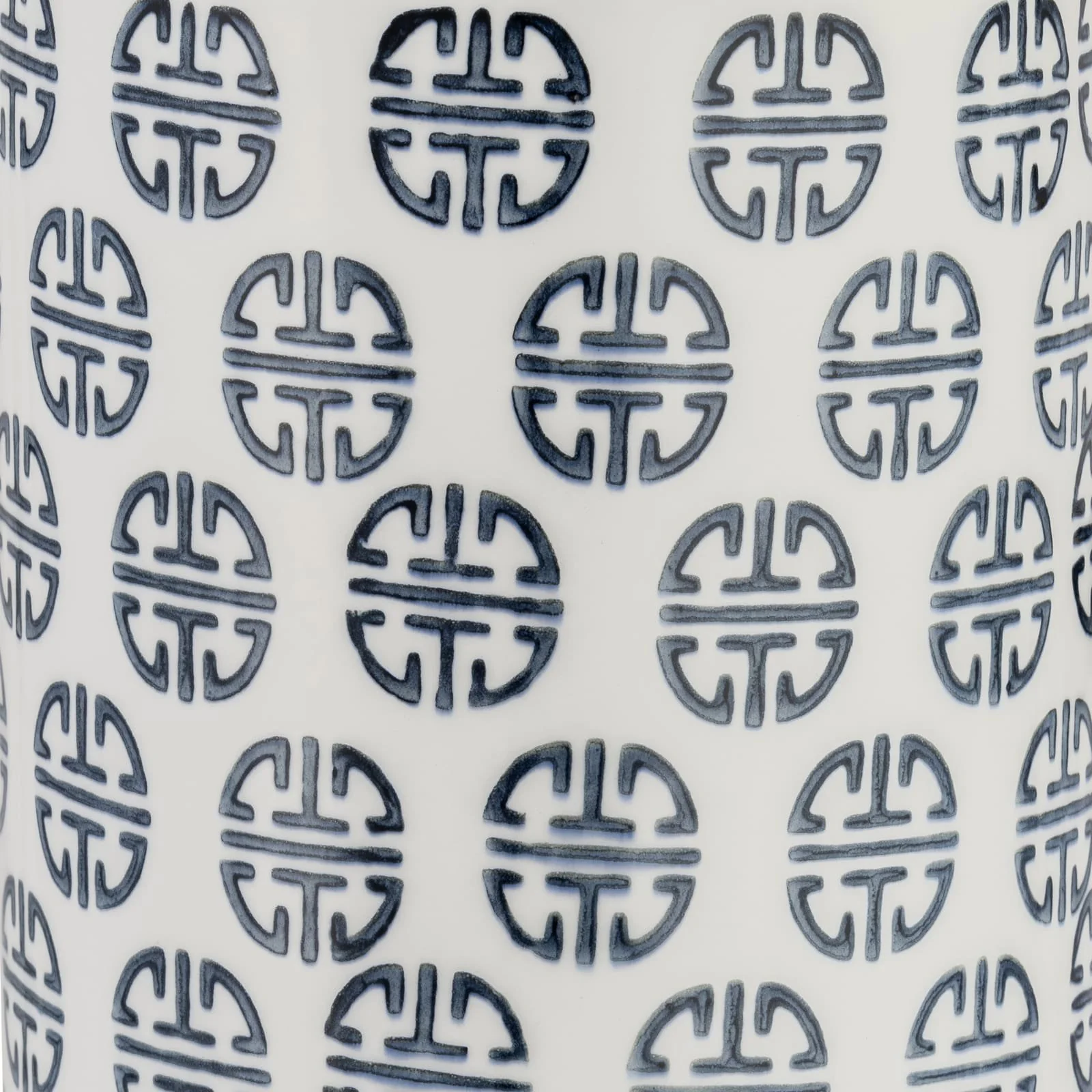 Cer, 13"h Modern Ginger Jar, Navy/white - Image 4