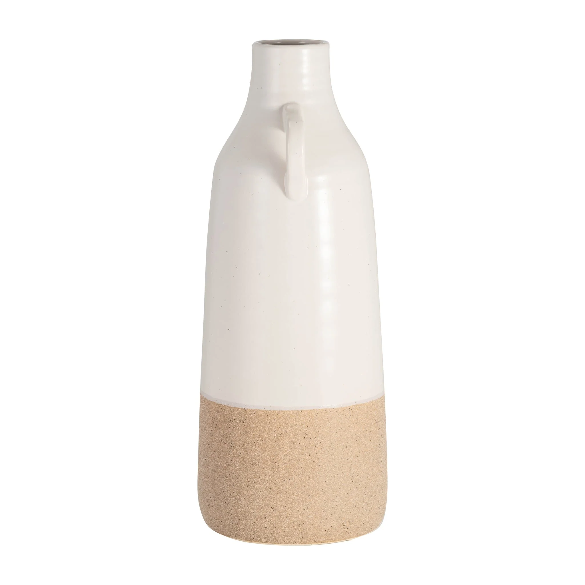 Cer, 14" Bottle Vase, White/tan - Image 5