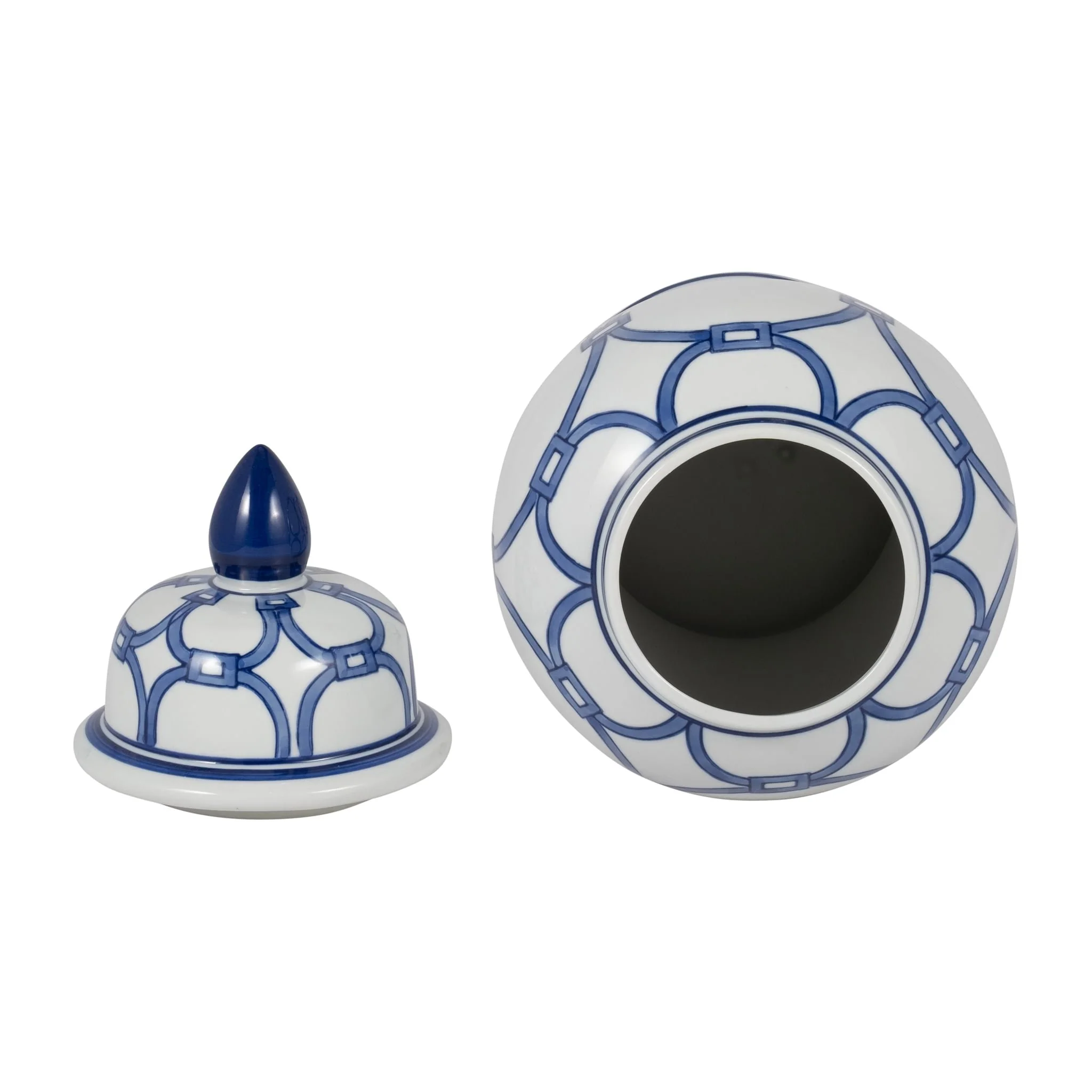 Cer, 14" Links Temple Jar, Blue/white - Image 6