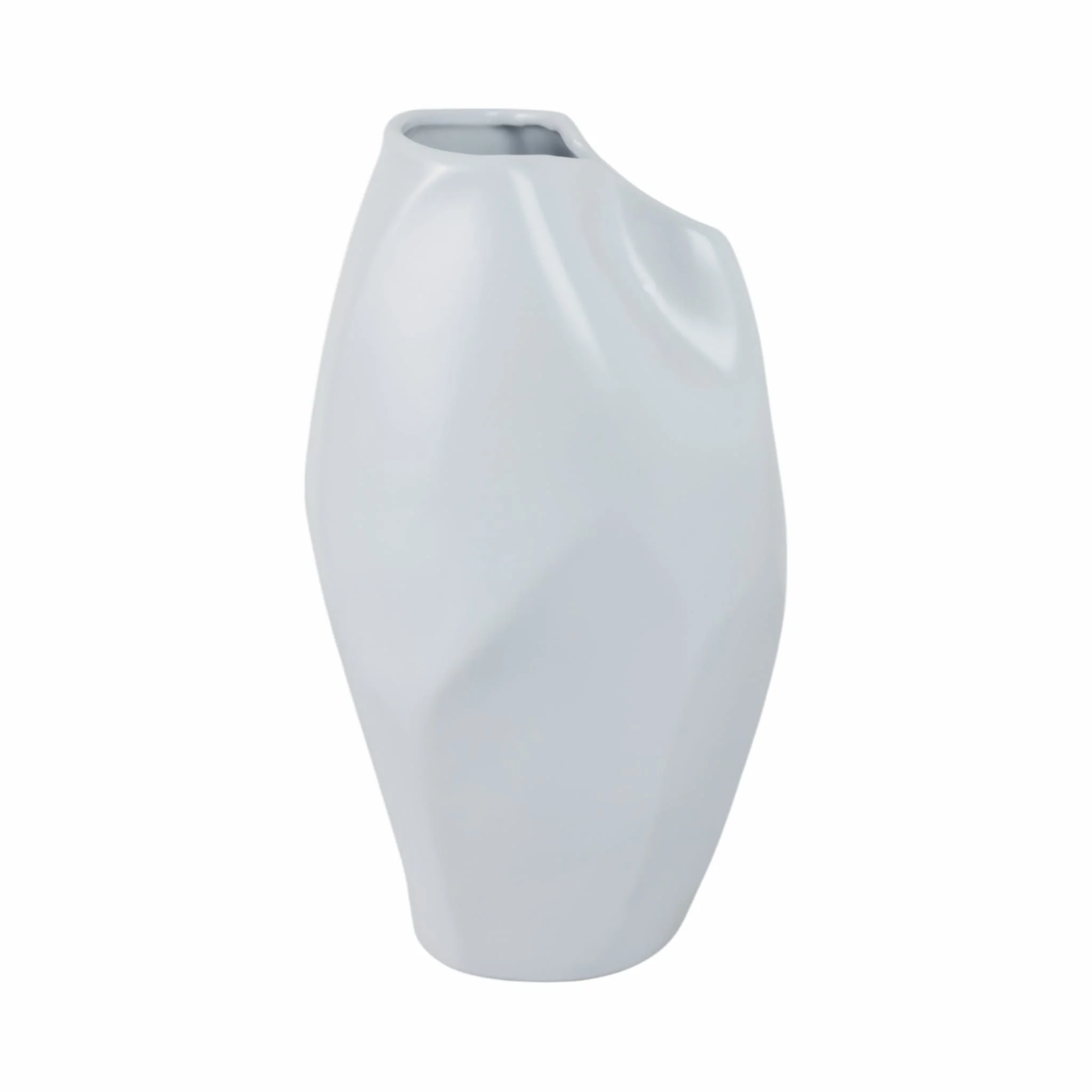 Cer, 14"h Abstract Vase, White - Image 3
