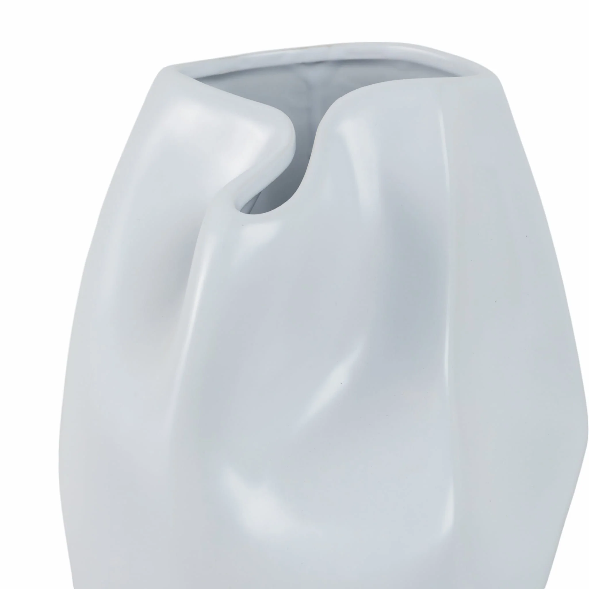 Cer, 14"h Abstract Vase, White - Image 5