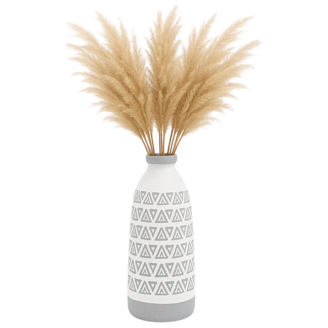 Cer, 14"h Aztec Vase, Gray - Image 2