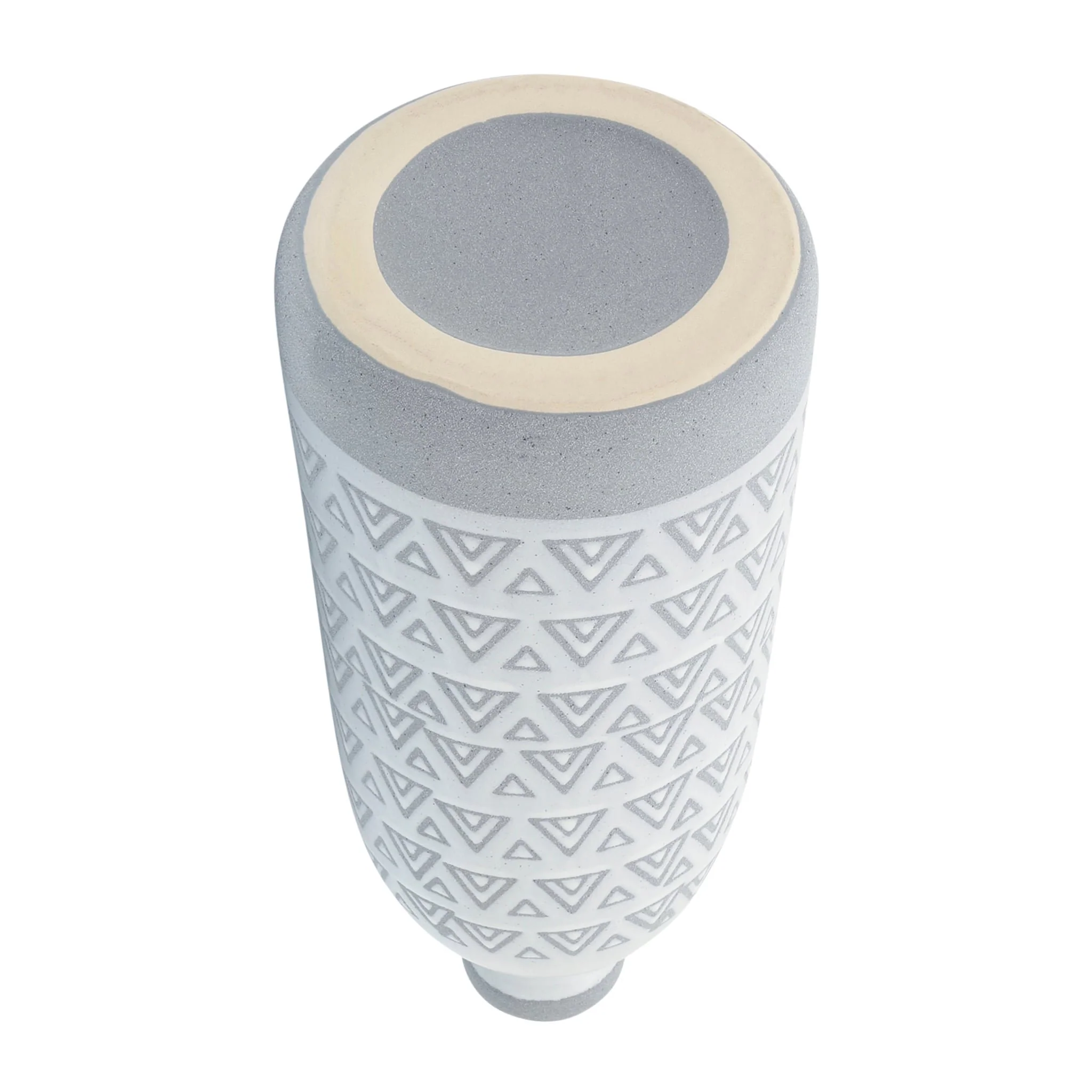 Cer, 14"h Aztec Vase, Gray - Image 4