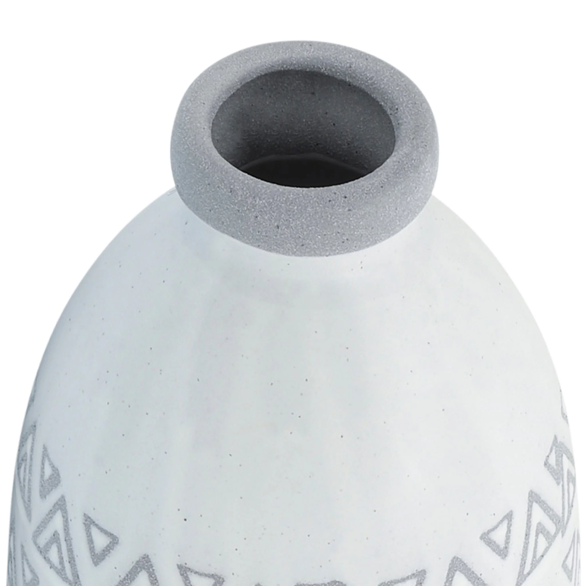 Cer, 14"h Aztec Vase, Gray - Image 5