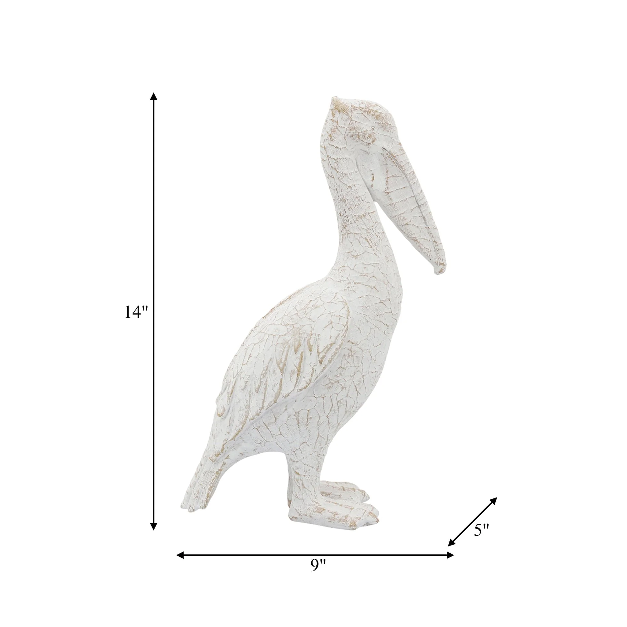 Cer,14"h,standing Pelican, White - Image 8
